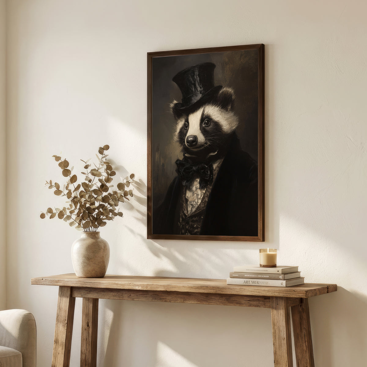 Victorian Raccoon Portrait Art Print