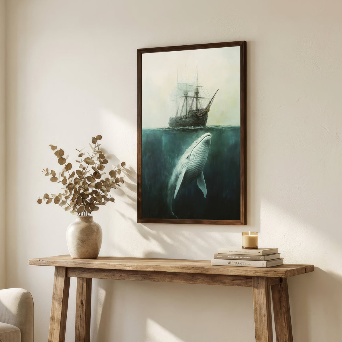 Whale and Sailing Ship Art Print