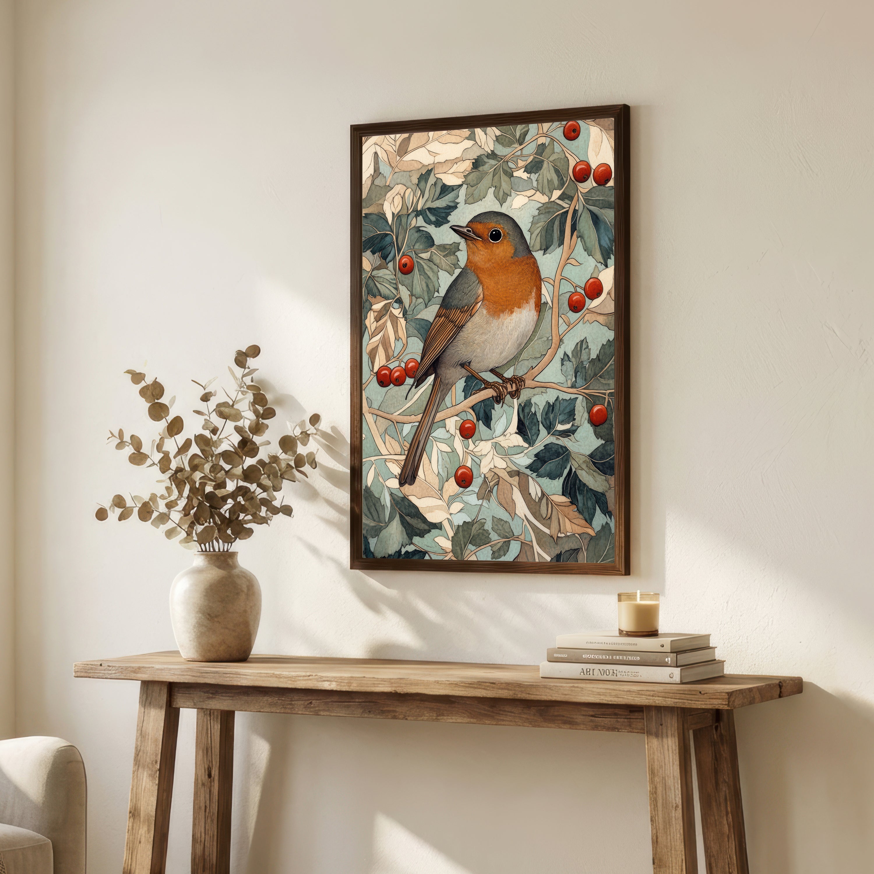 Robin Botanical Art Print