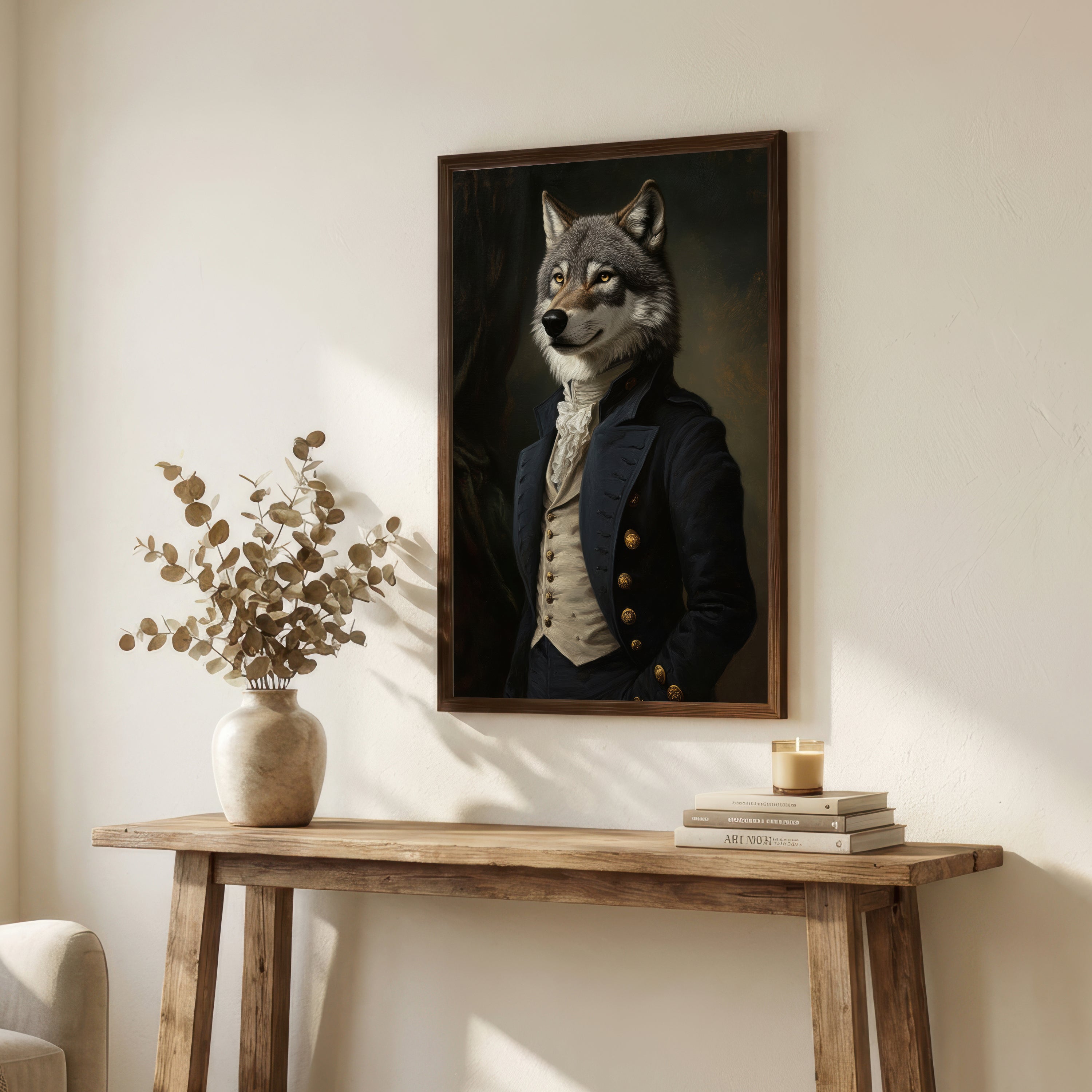 Dapper Wolf Dark Academia Art Print