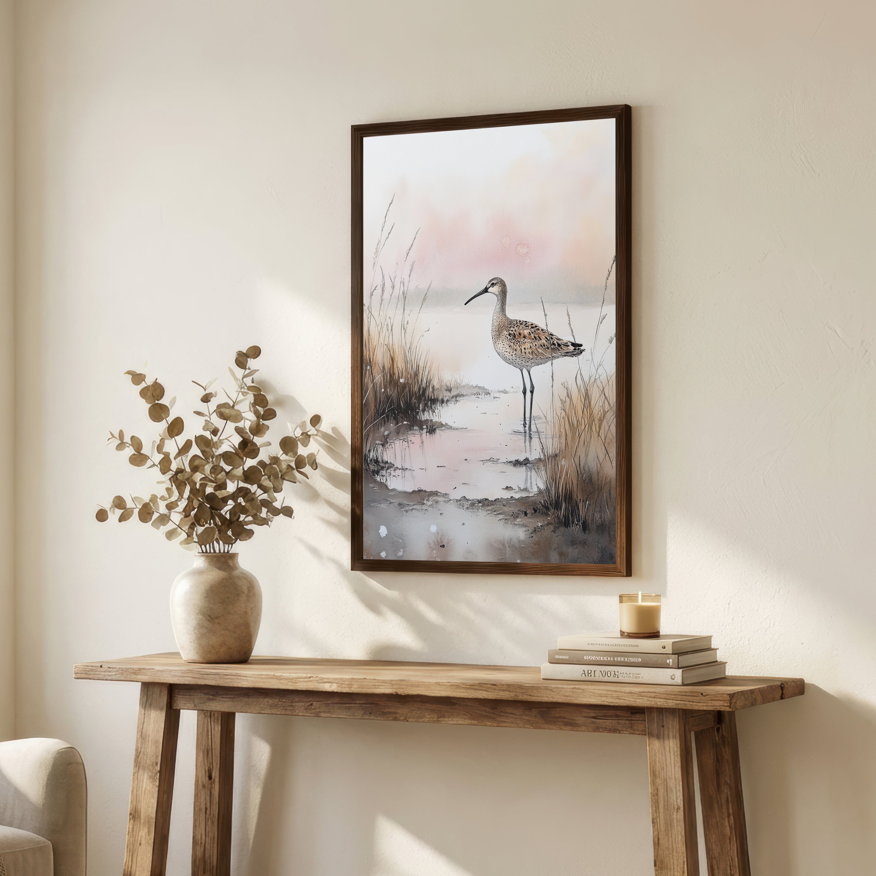 Long-Billed Wader Marsh Art Print