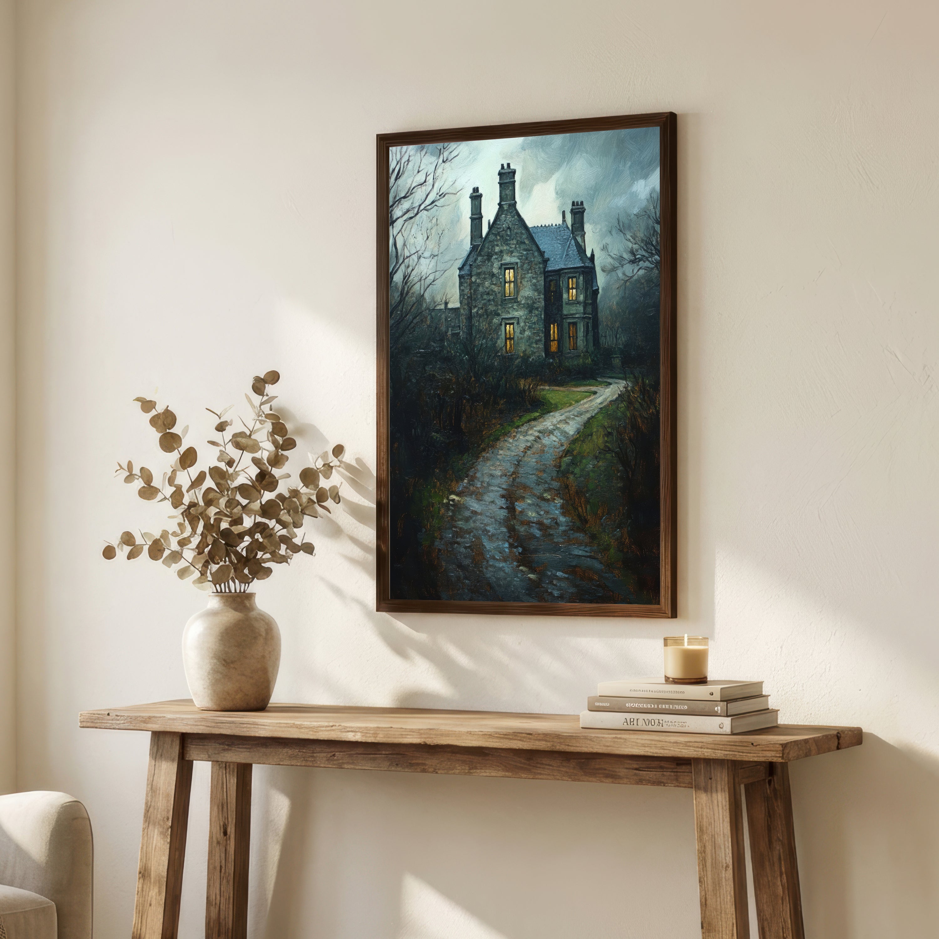 Gothic Cottage Landscape Art Print