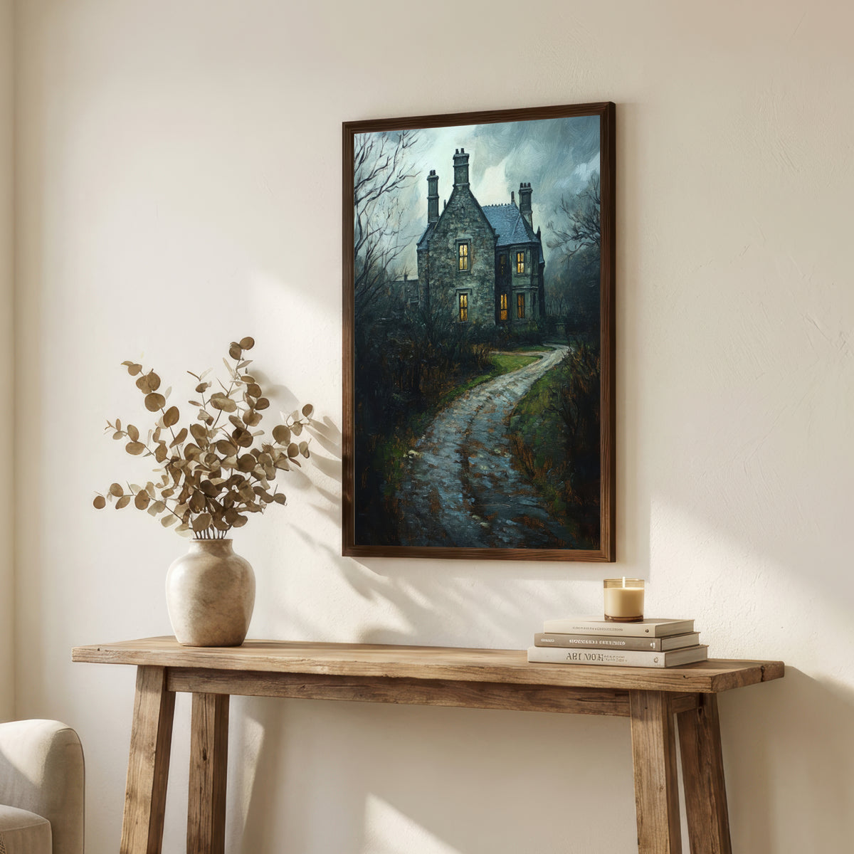 Gothic Cottage Landscape Art Print
