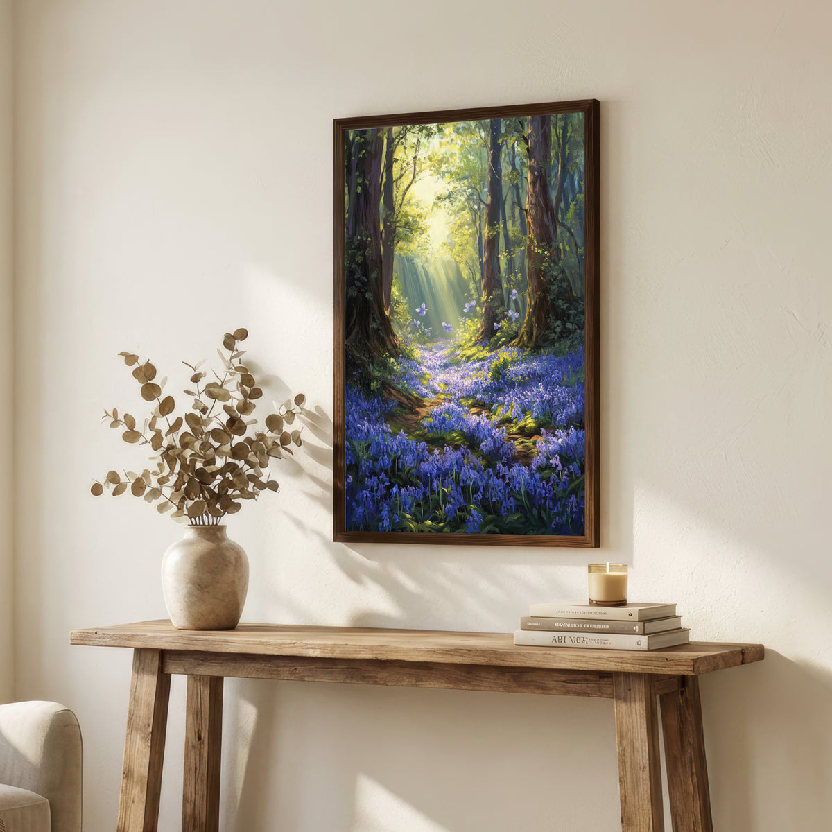 Enchanted Bluebell Woodland Art Print