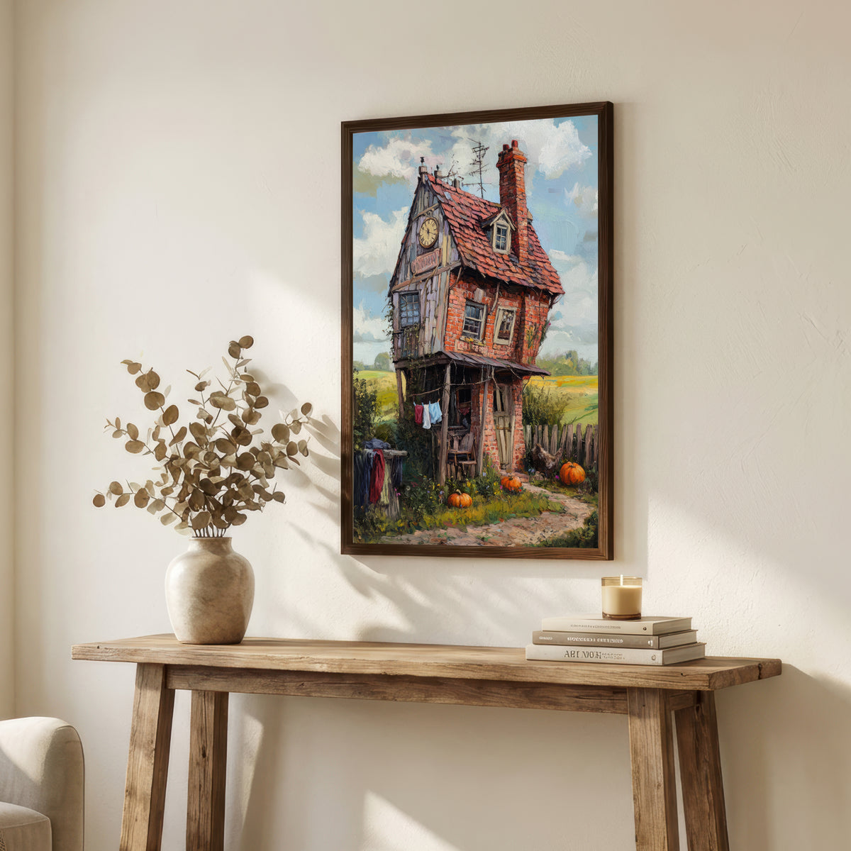 Crooked Cottage Countryside Art Print
