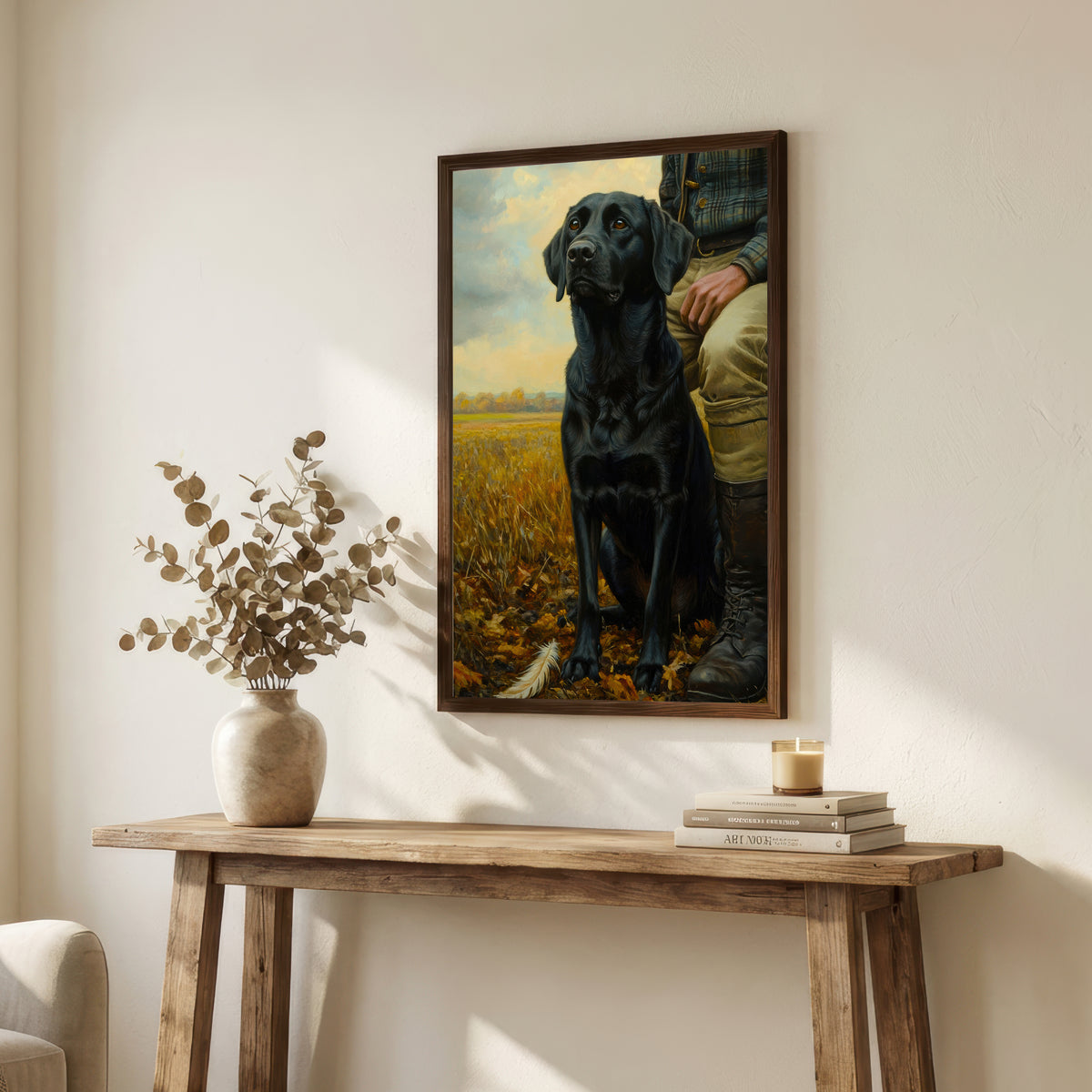 Black Labrador Countryside Art Print