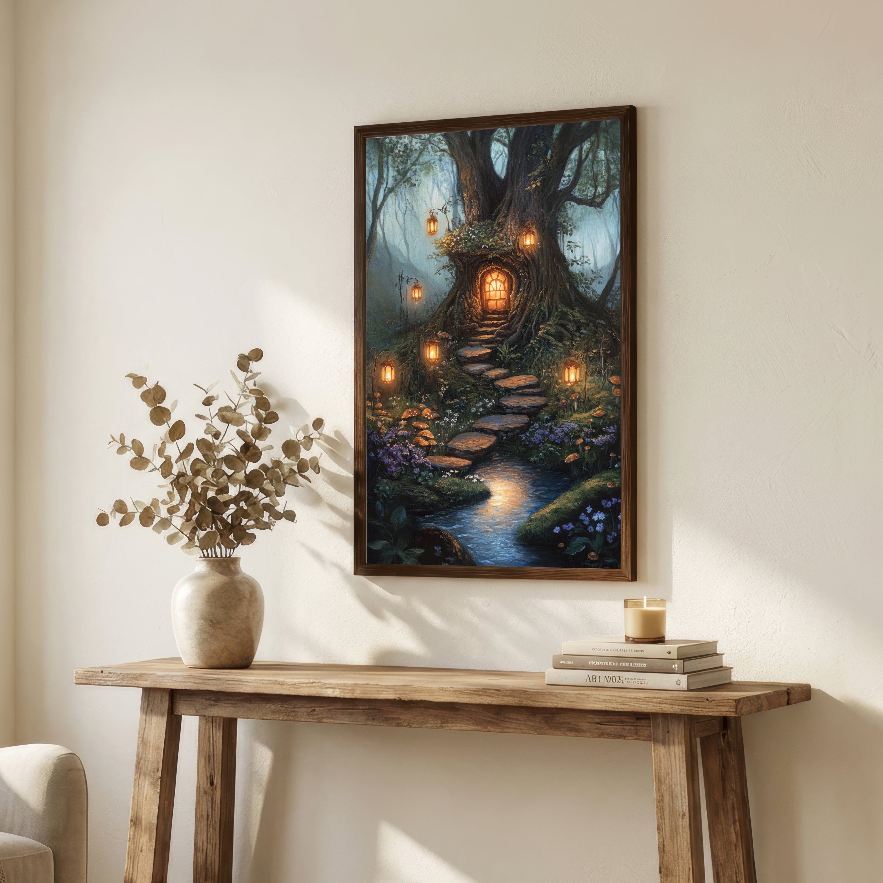 Enchanted Treehouse Forest Art Print