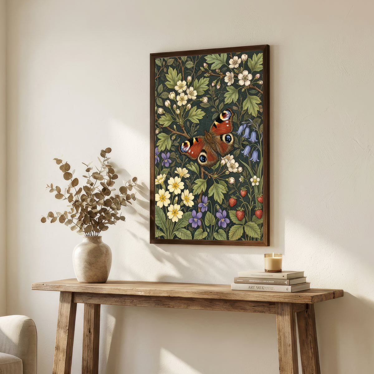 Peacock Butterfly Botanical Art Print