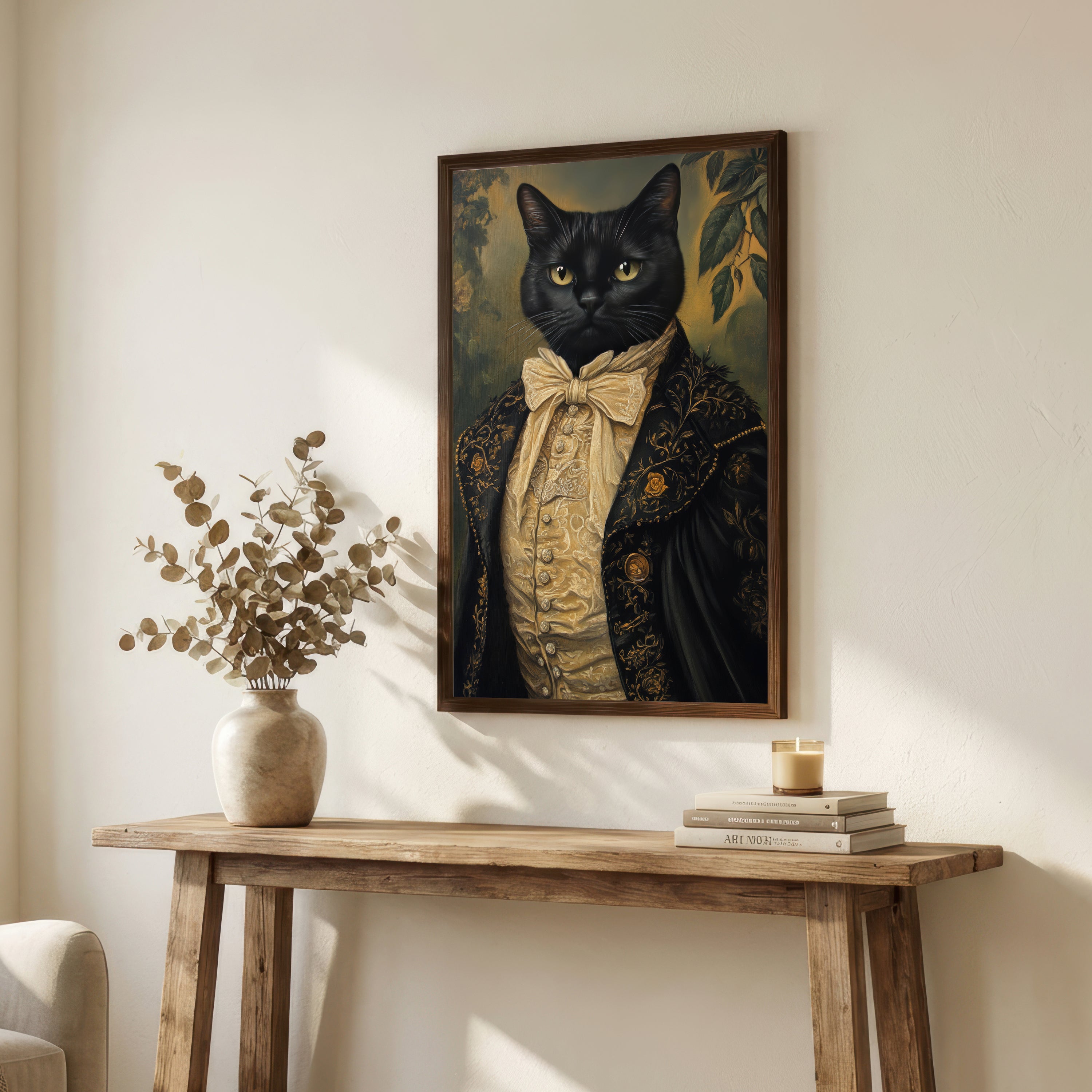 Victorian Black Cat Art Print