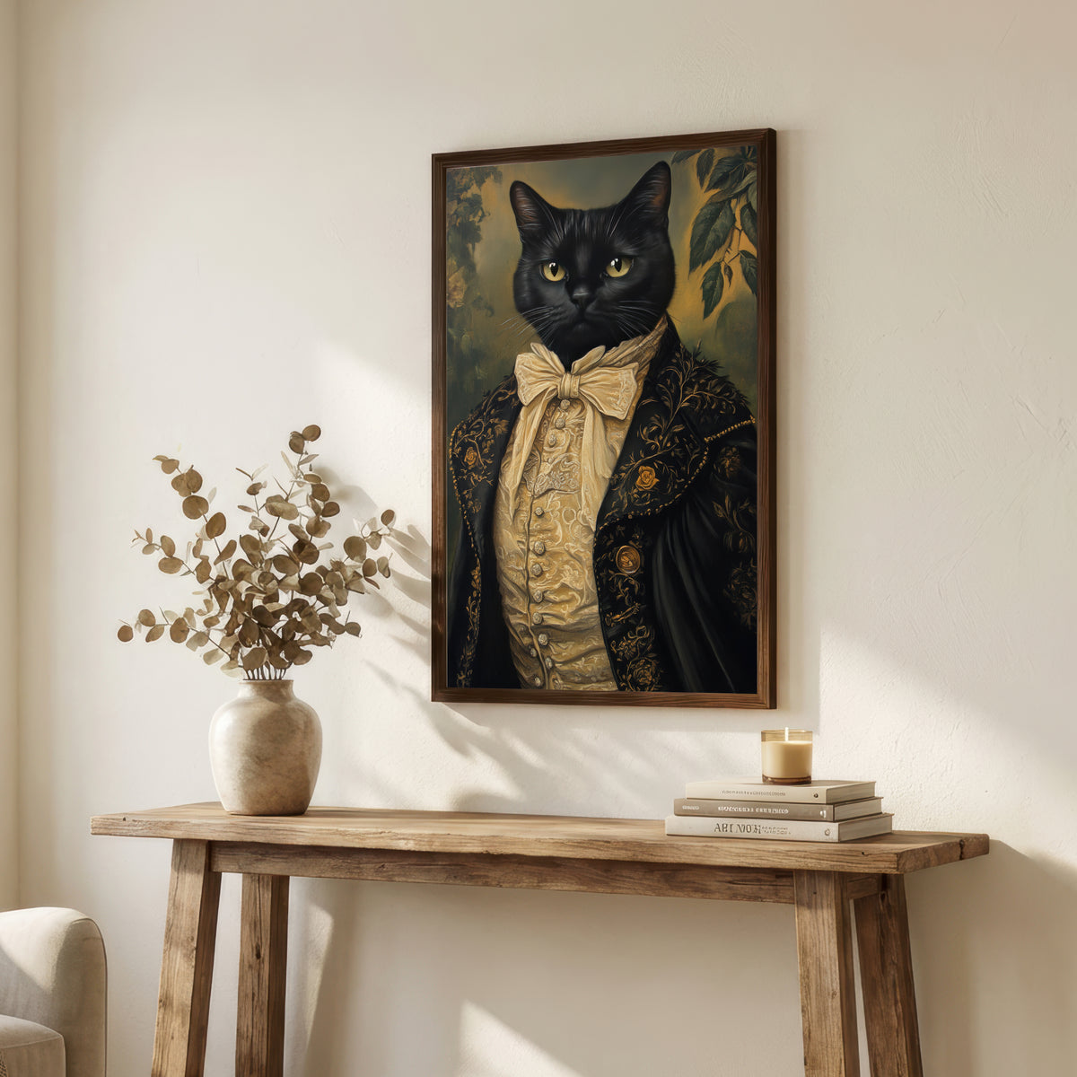 Victorian Black Cat Art Print
