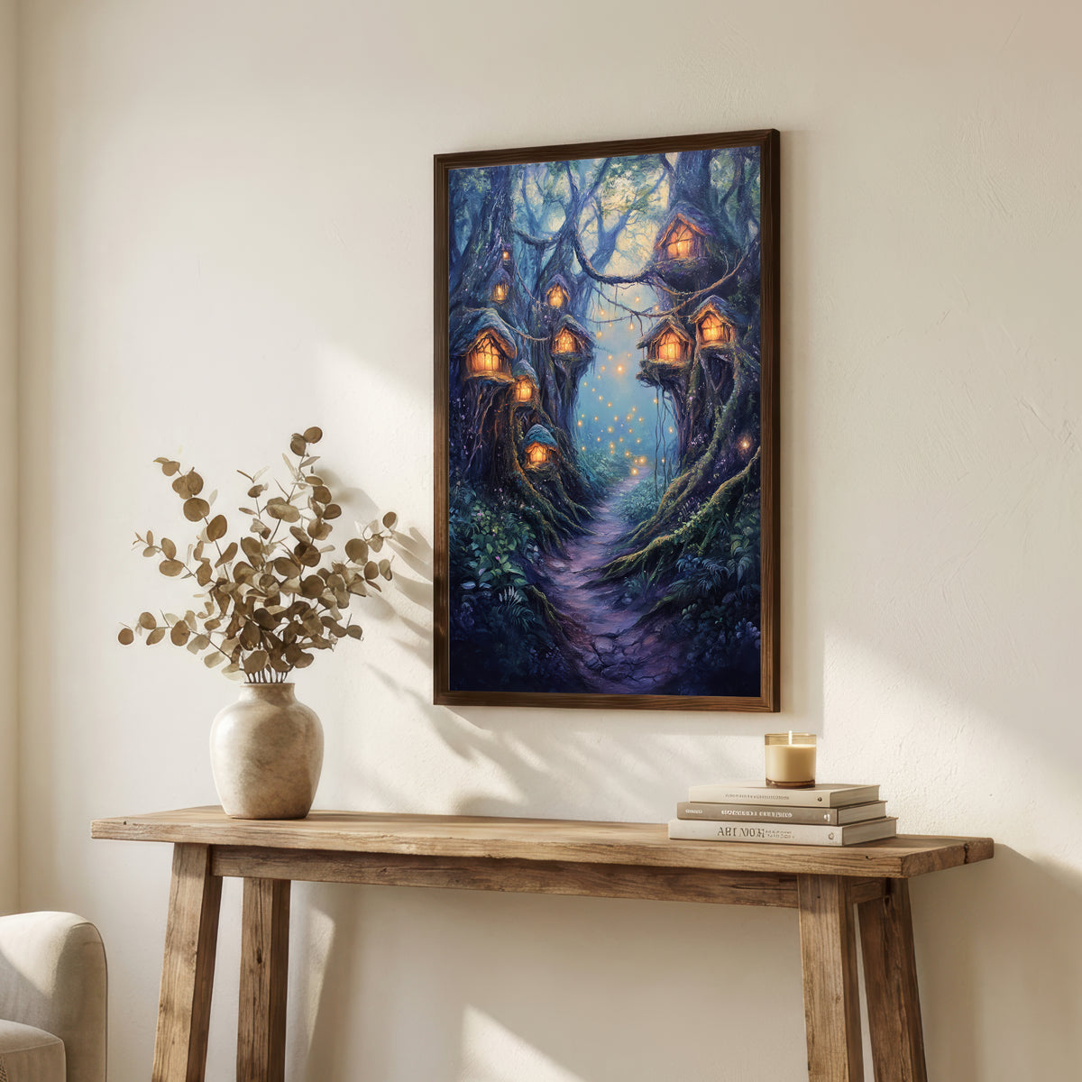 Enchanted Woodland Village Art Print