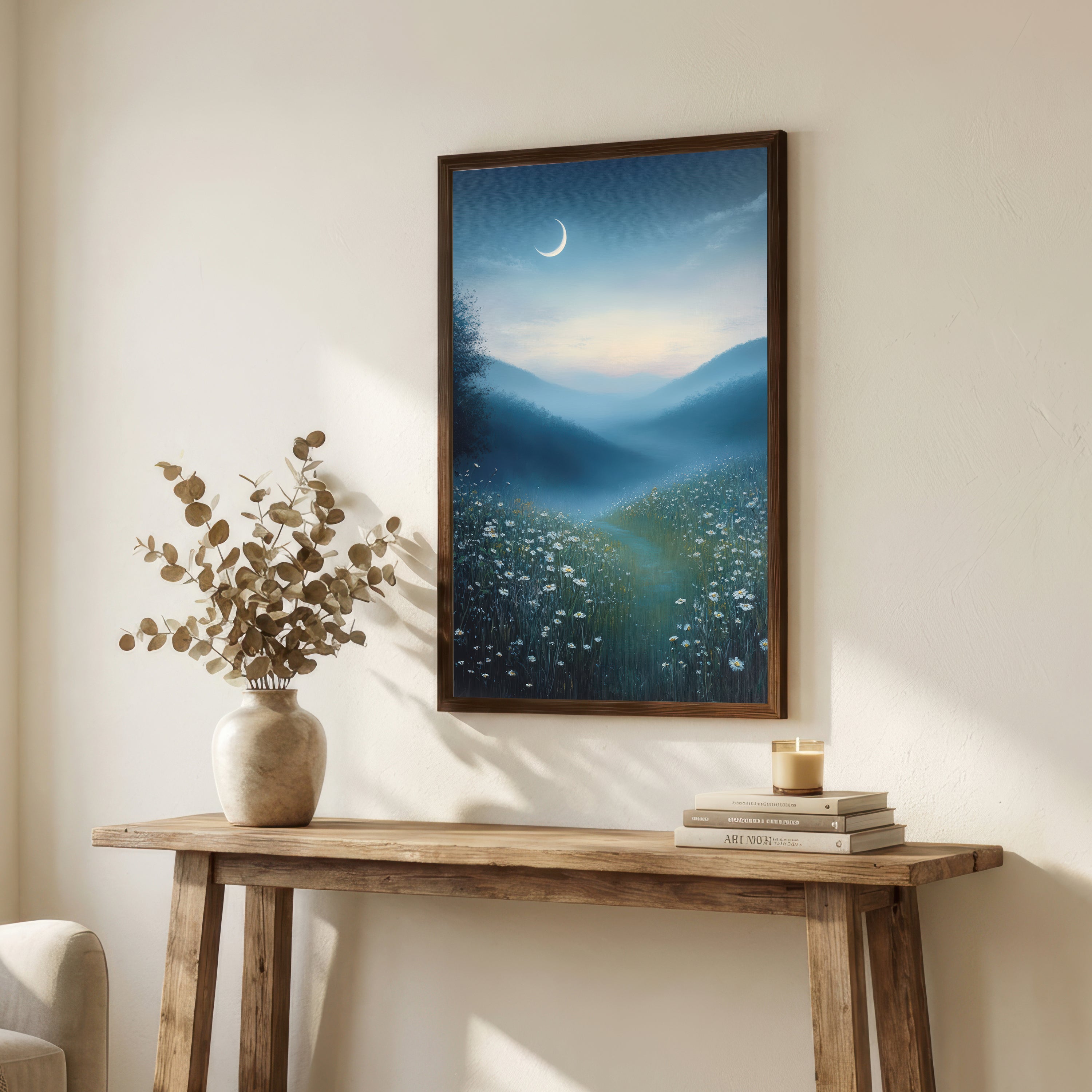 Moonlit Wildflower Meadow Art Print