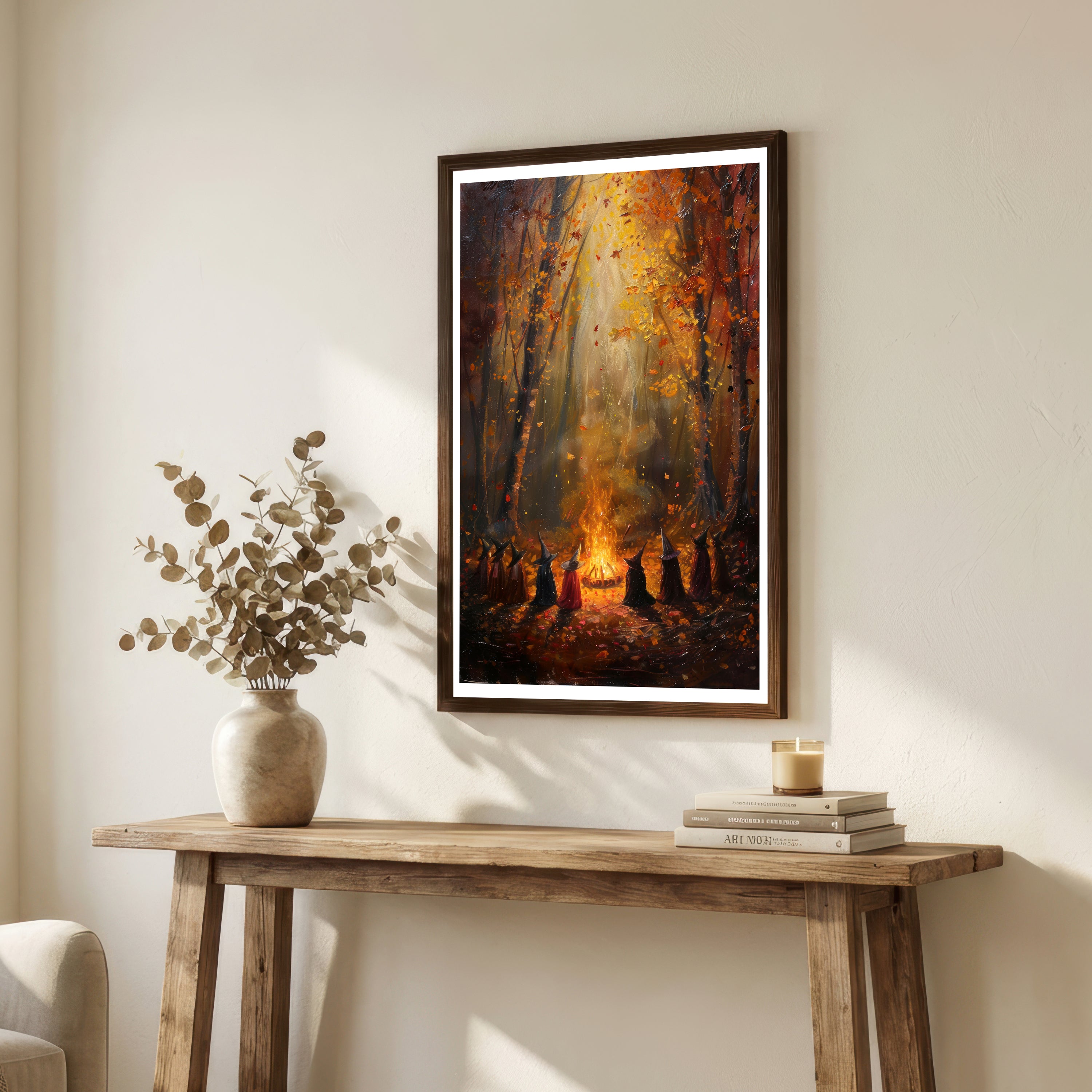 Witches Forest Fire Art Print