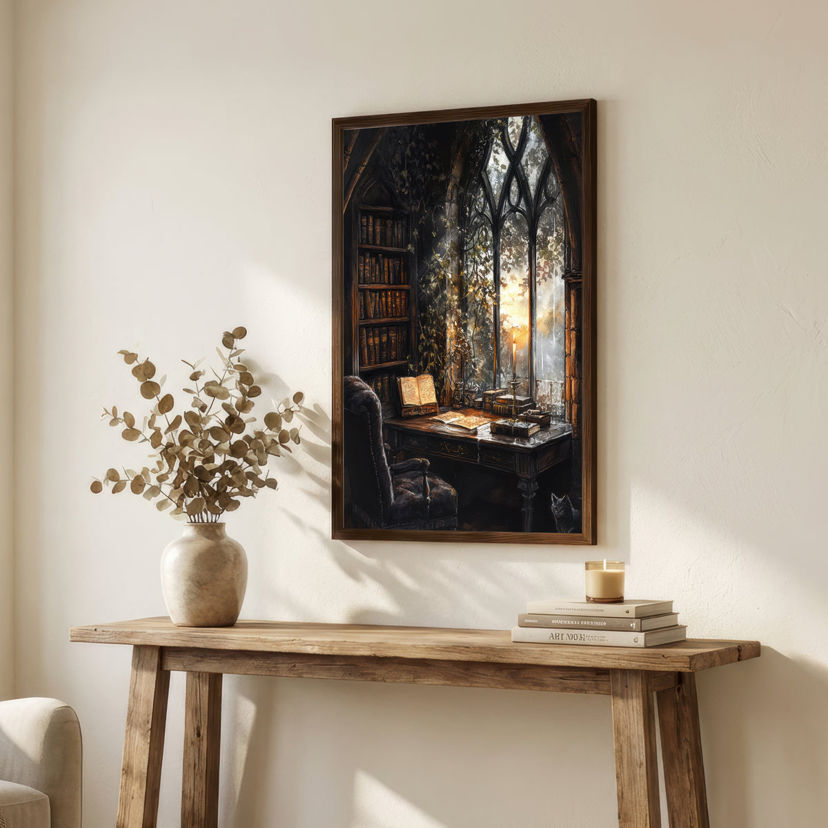 Gothic Library Study Art Print