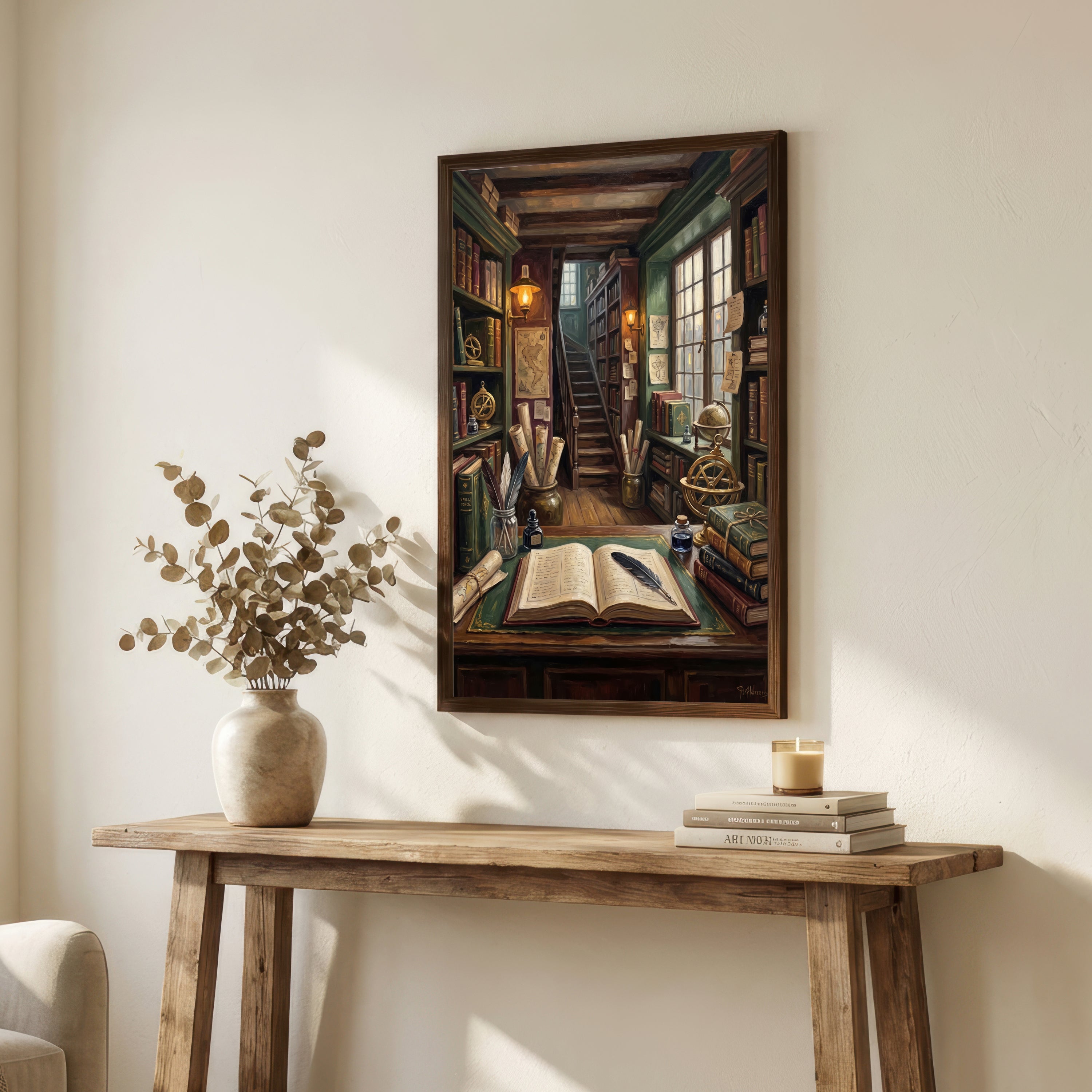 Dark Academia Library Art Print