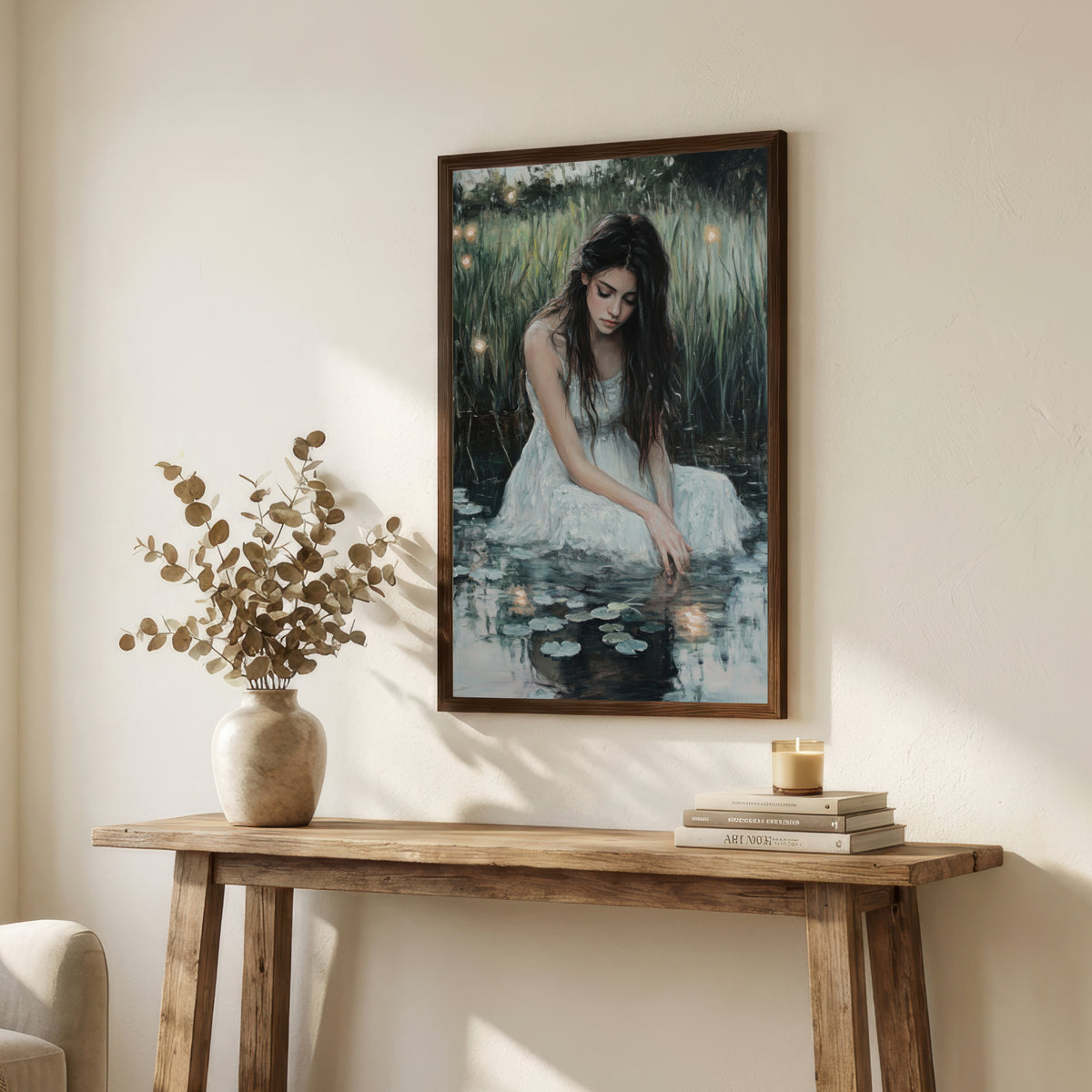 Woman in Water Romantic Art Print