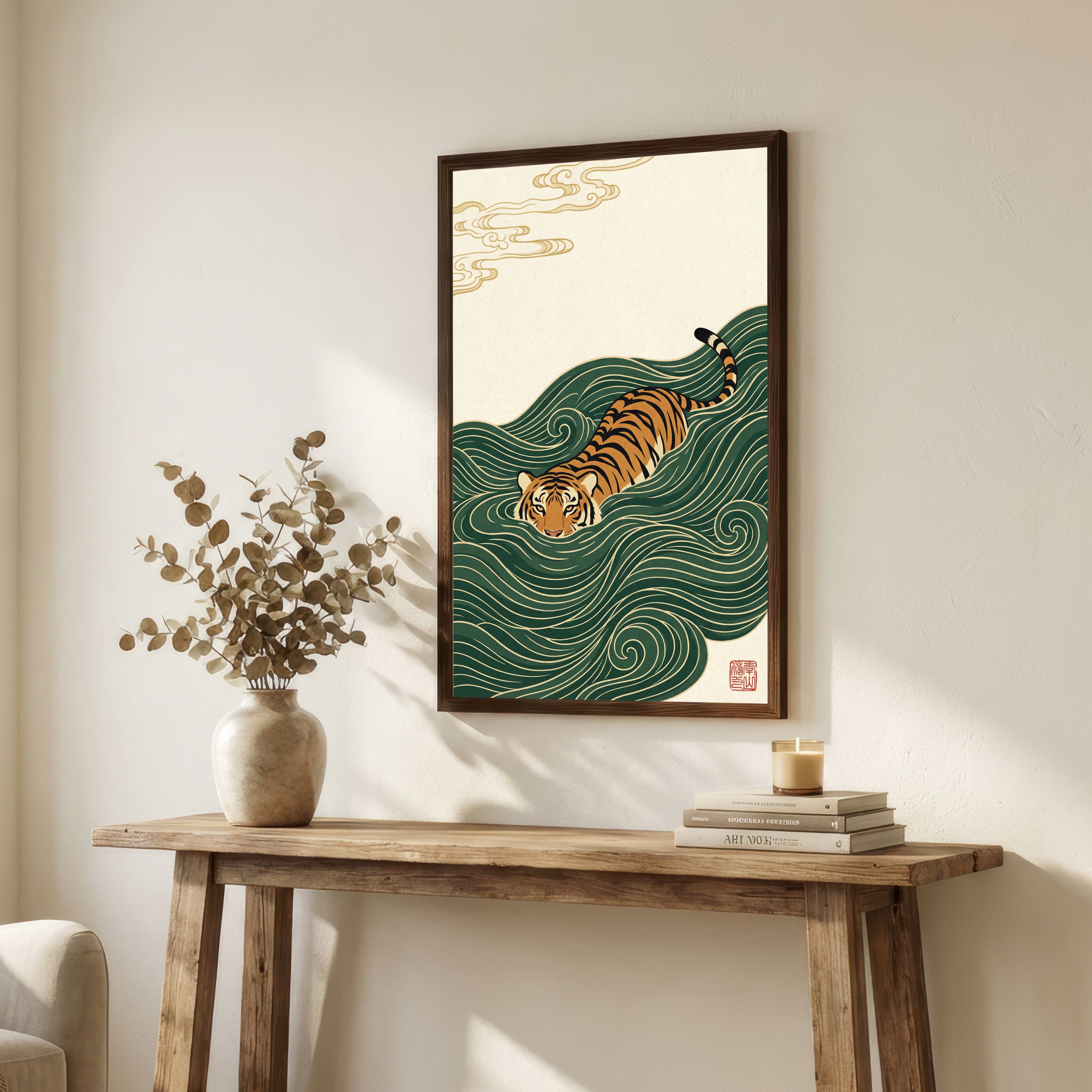 Japanese Tiger Wave Art Print