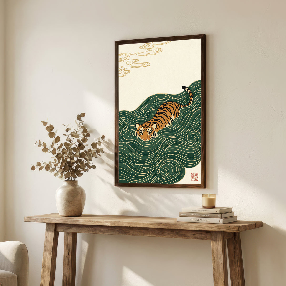 Japanese Tiger Wave Art Print