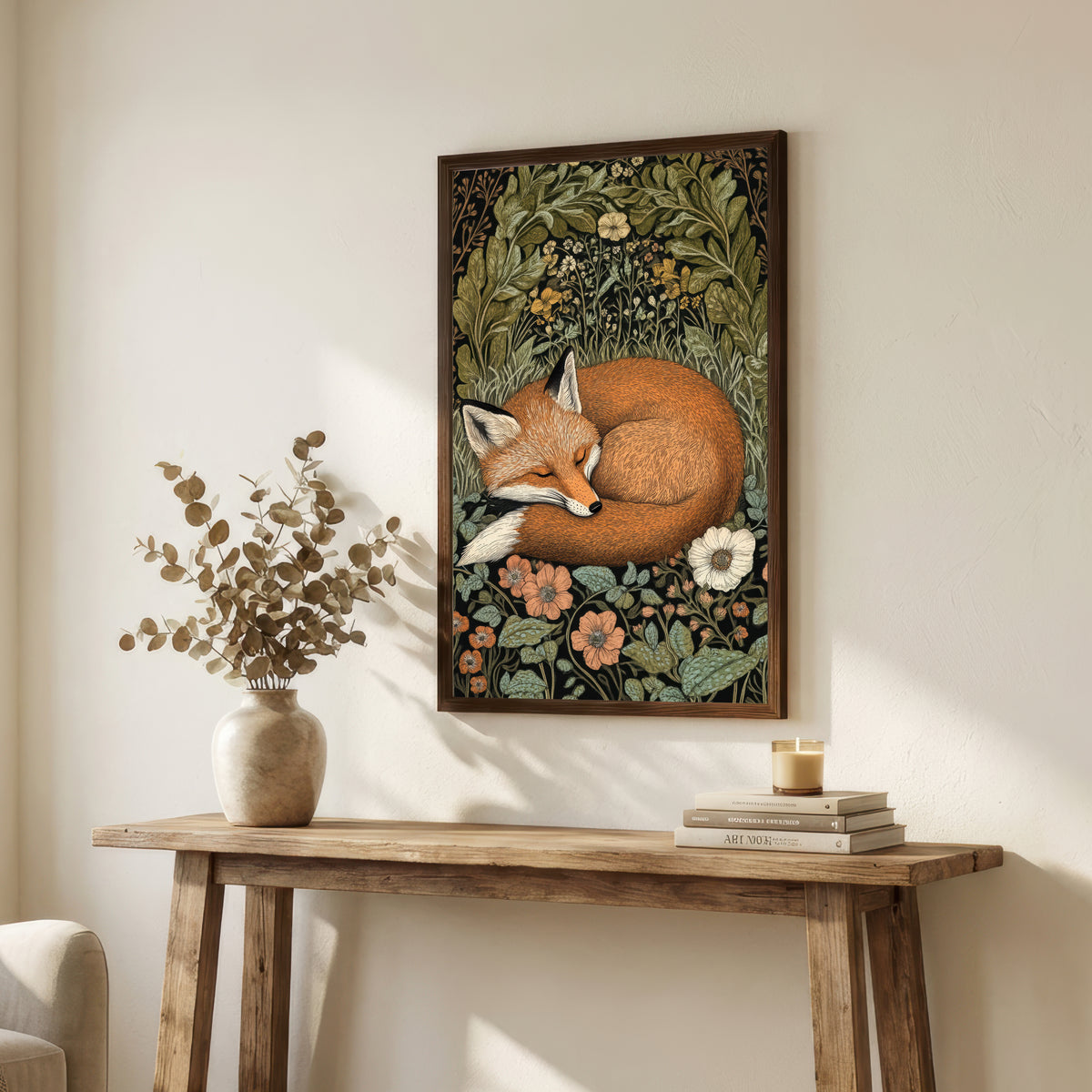 Sleeping Fox Botanical Art Print
