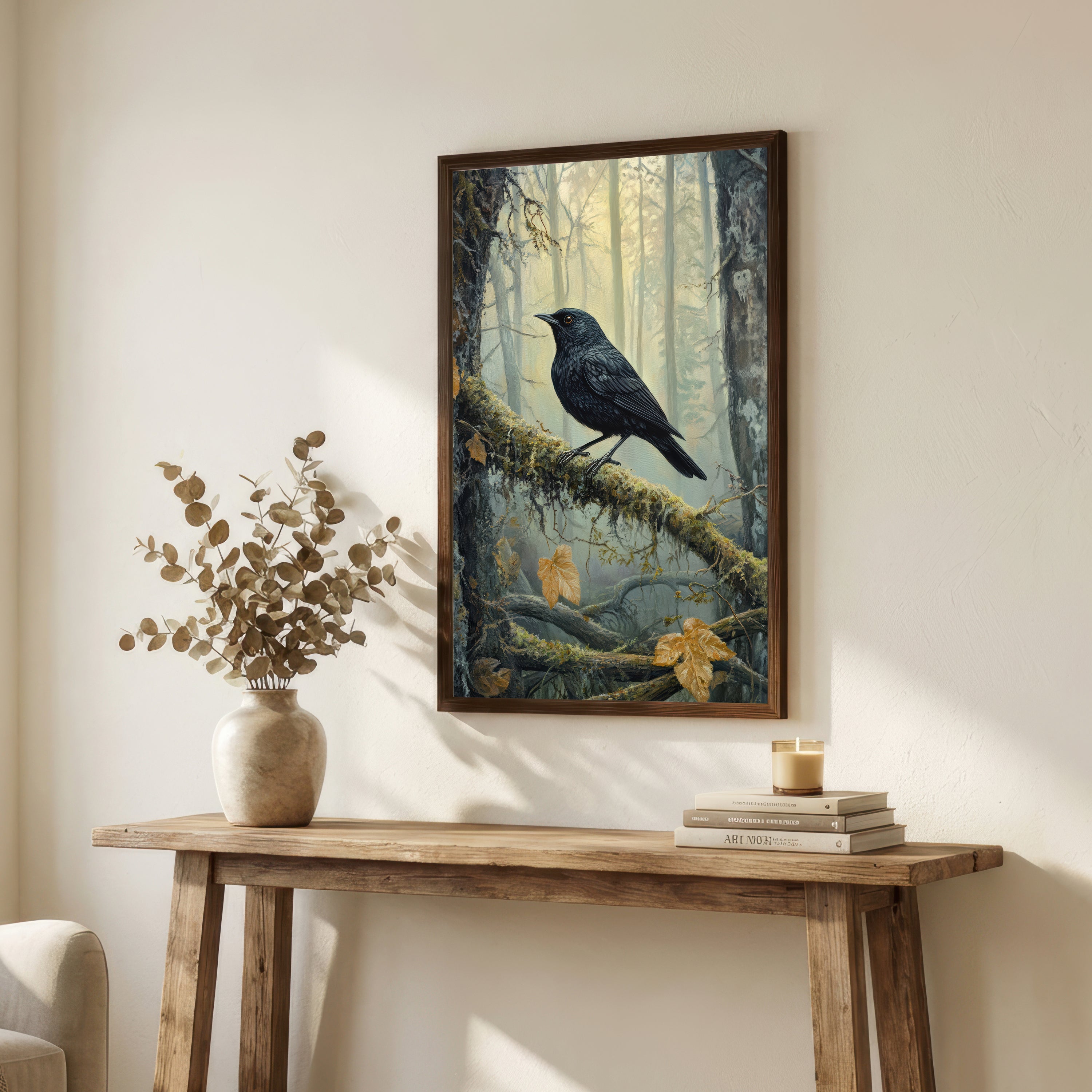 Raven Woodland Art Print