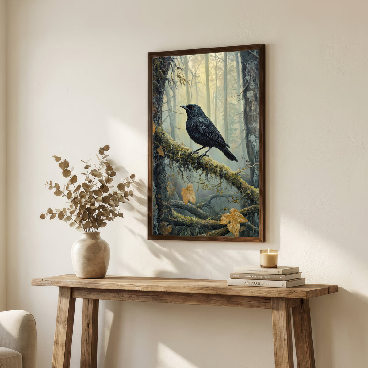 Raven Woodland Art Print