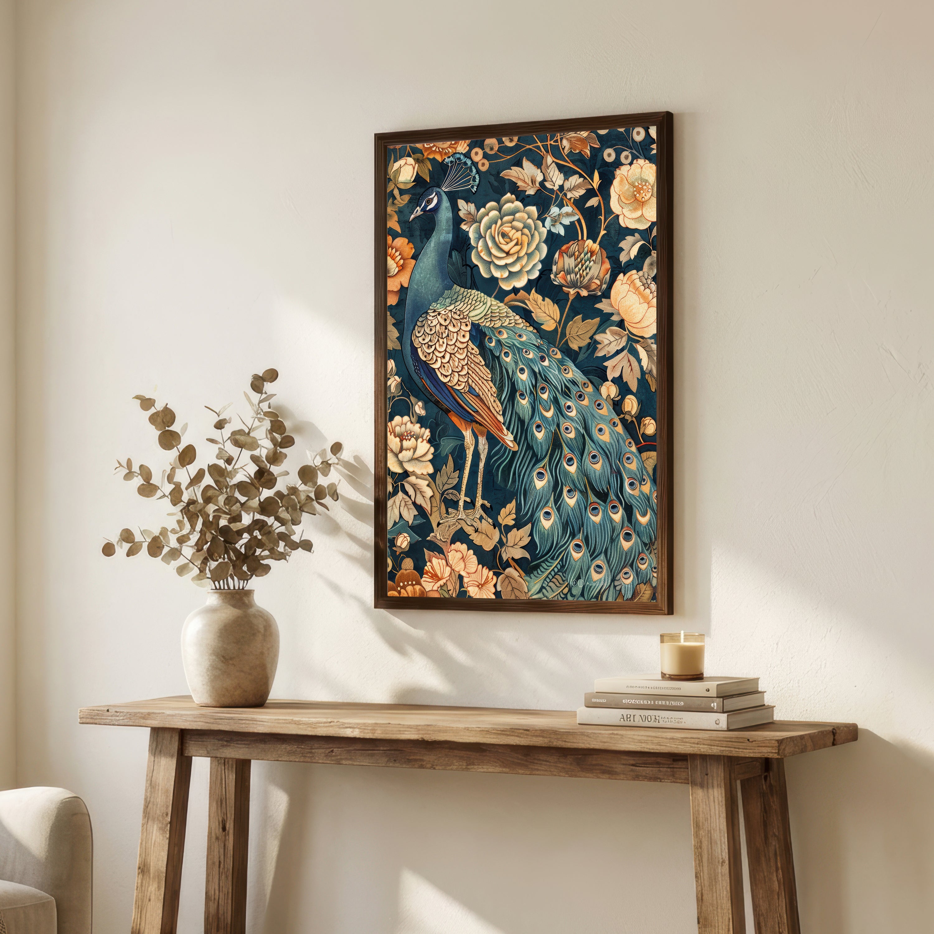 Peacock Floral Art Print