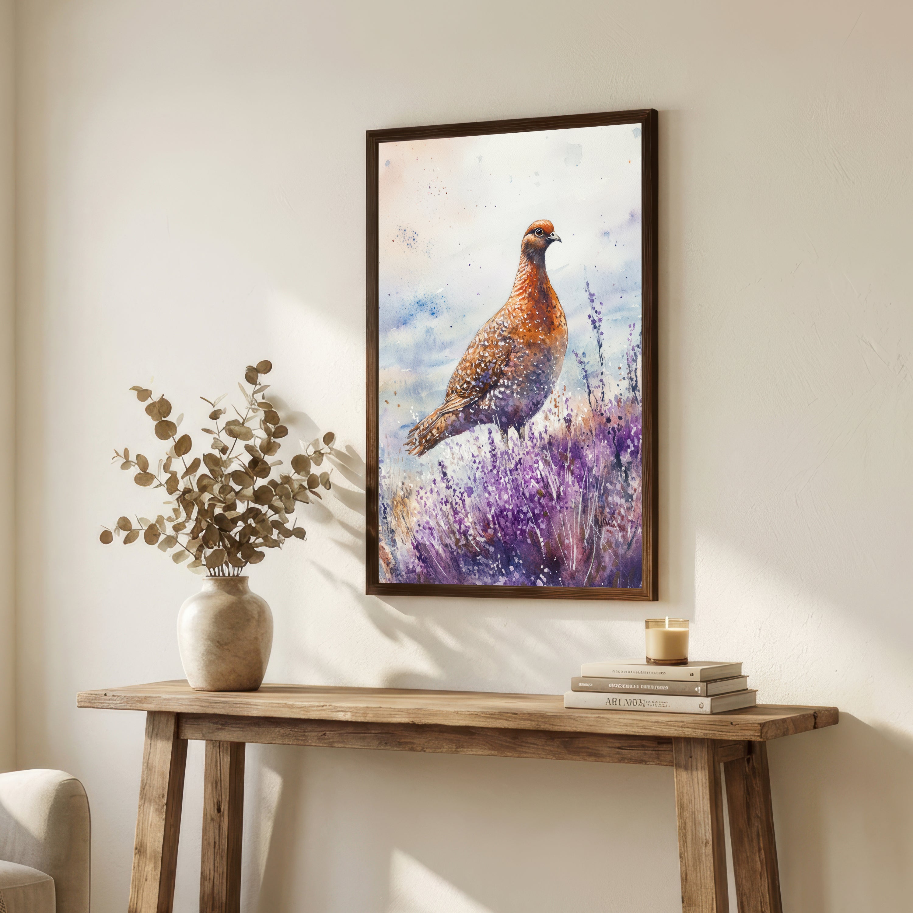 Grouse Heather Watercolour Art Print