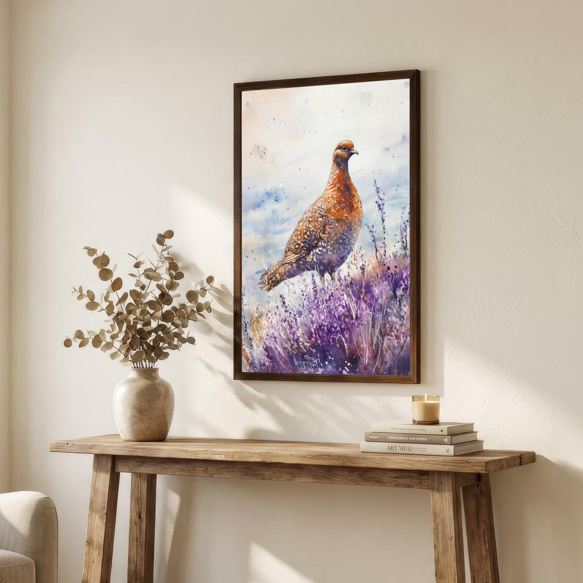 Grouse Heather Watercolour Art Print