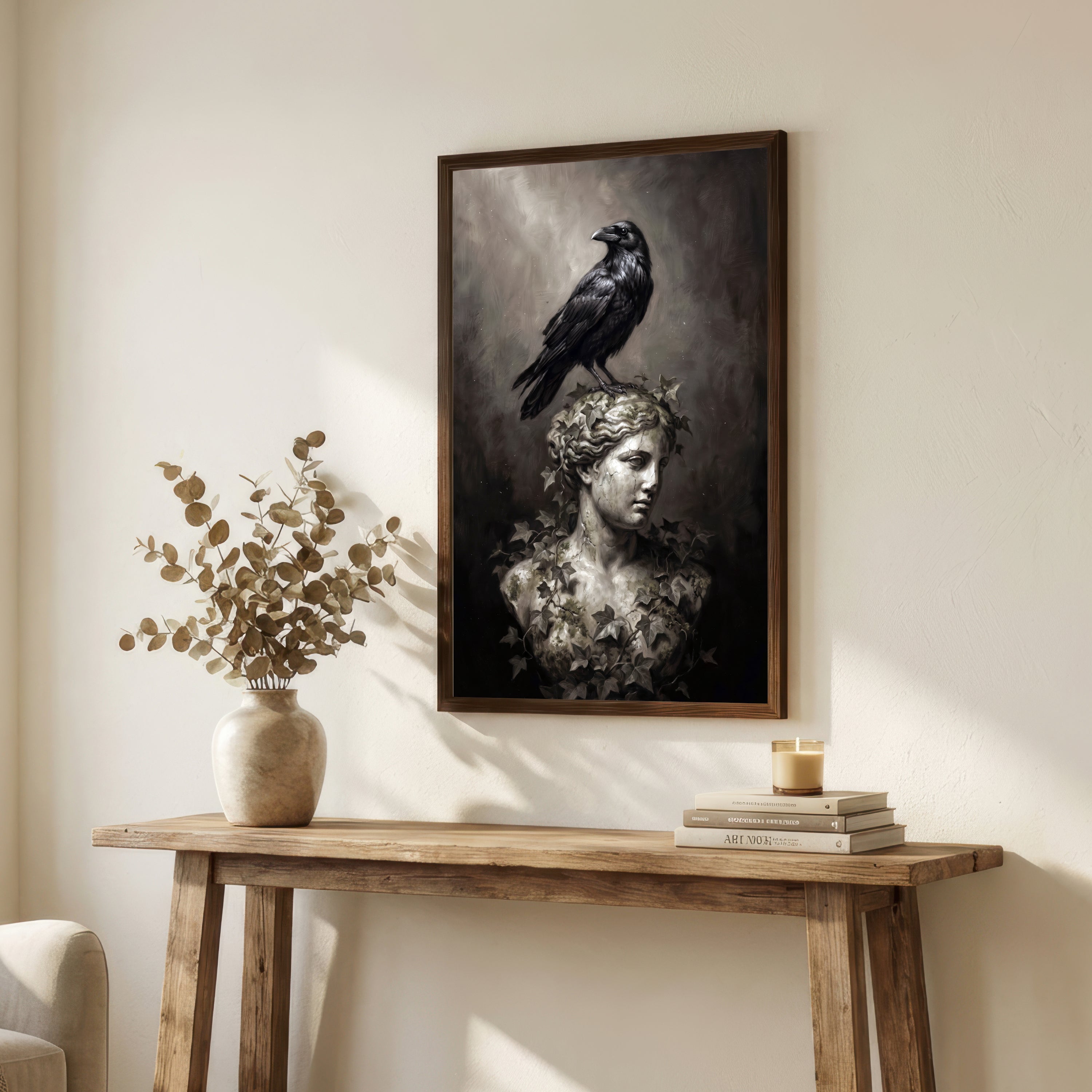 Raven and Classical Bust Art Print