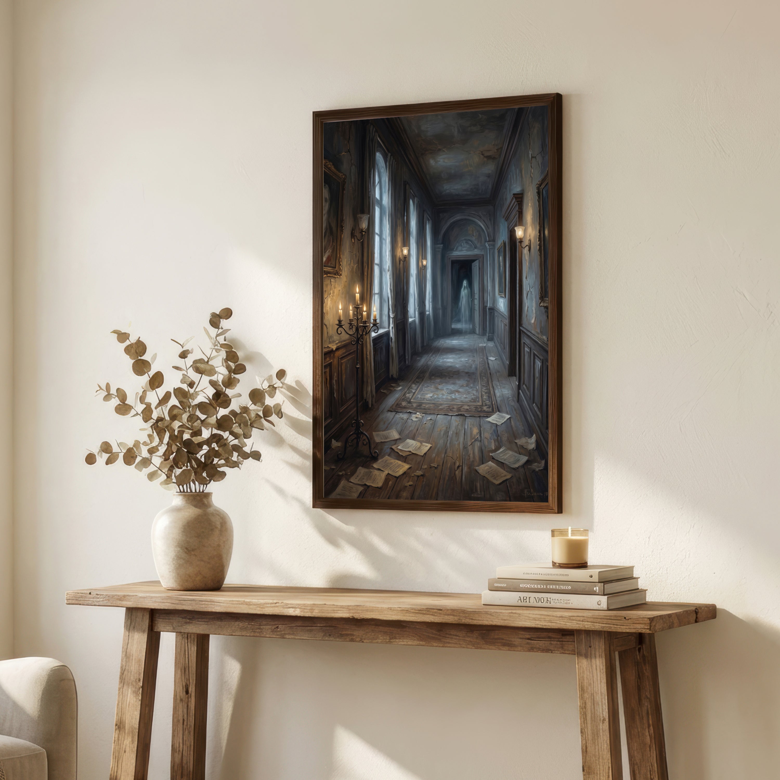 Ghostly Gothic Hallway Art Print