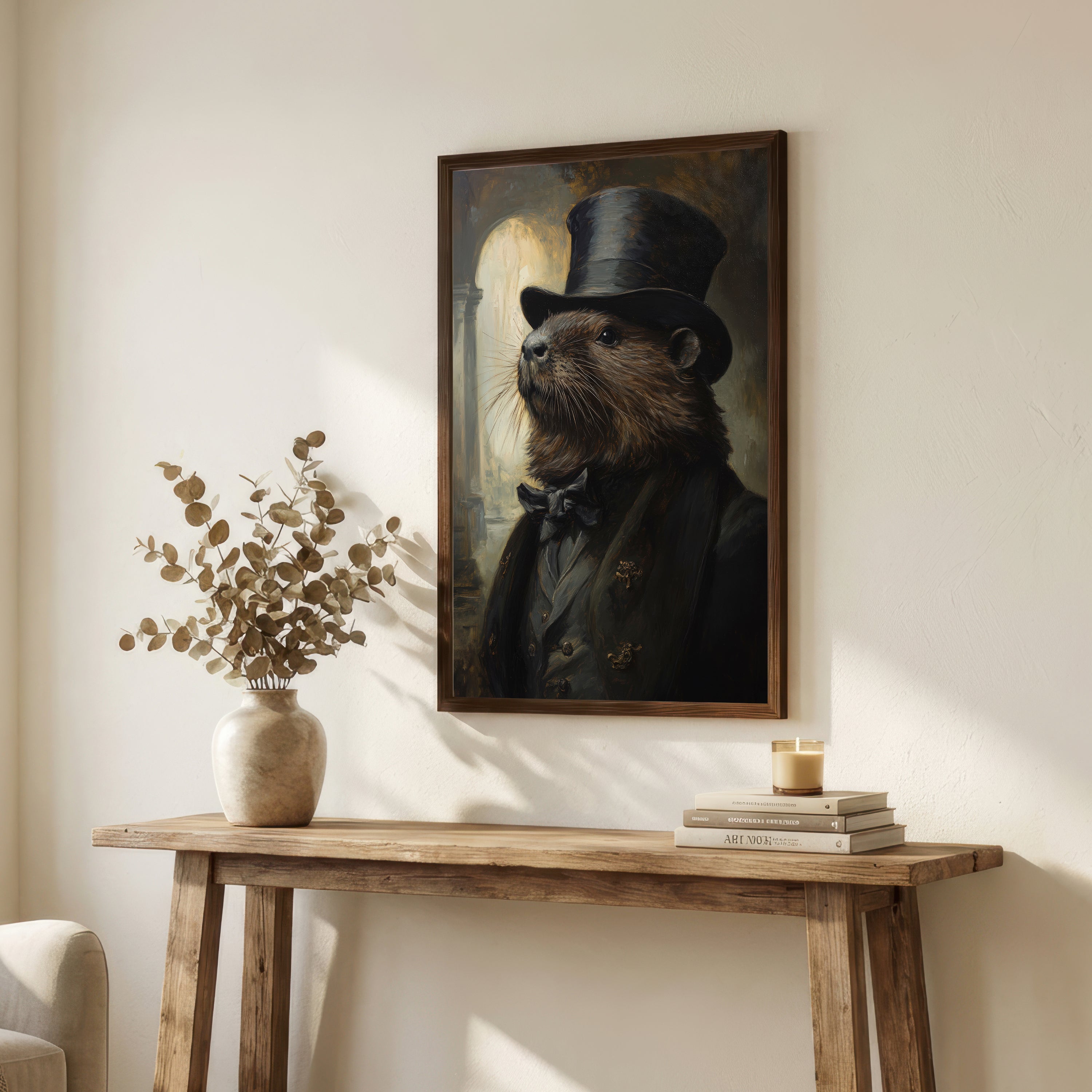 Dapper Otter Dark Academia Art Print