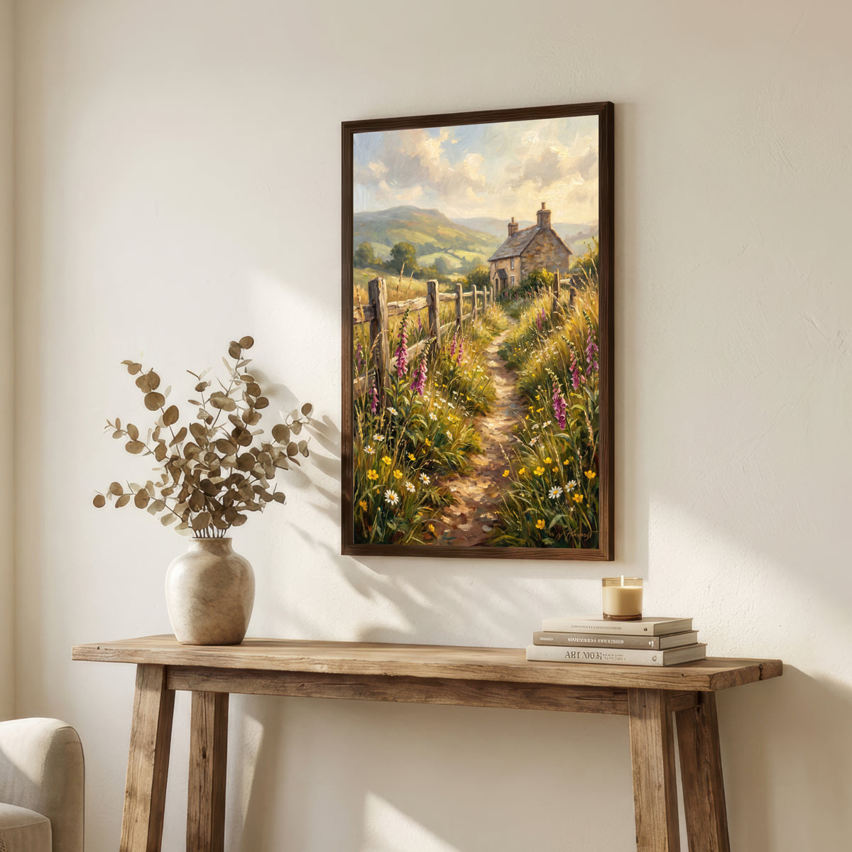 Mountain Cottage Wildflower Art Print