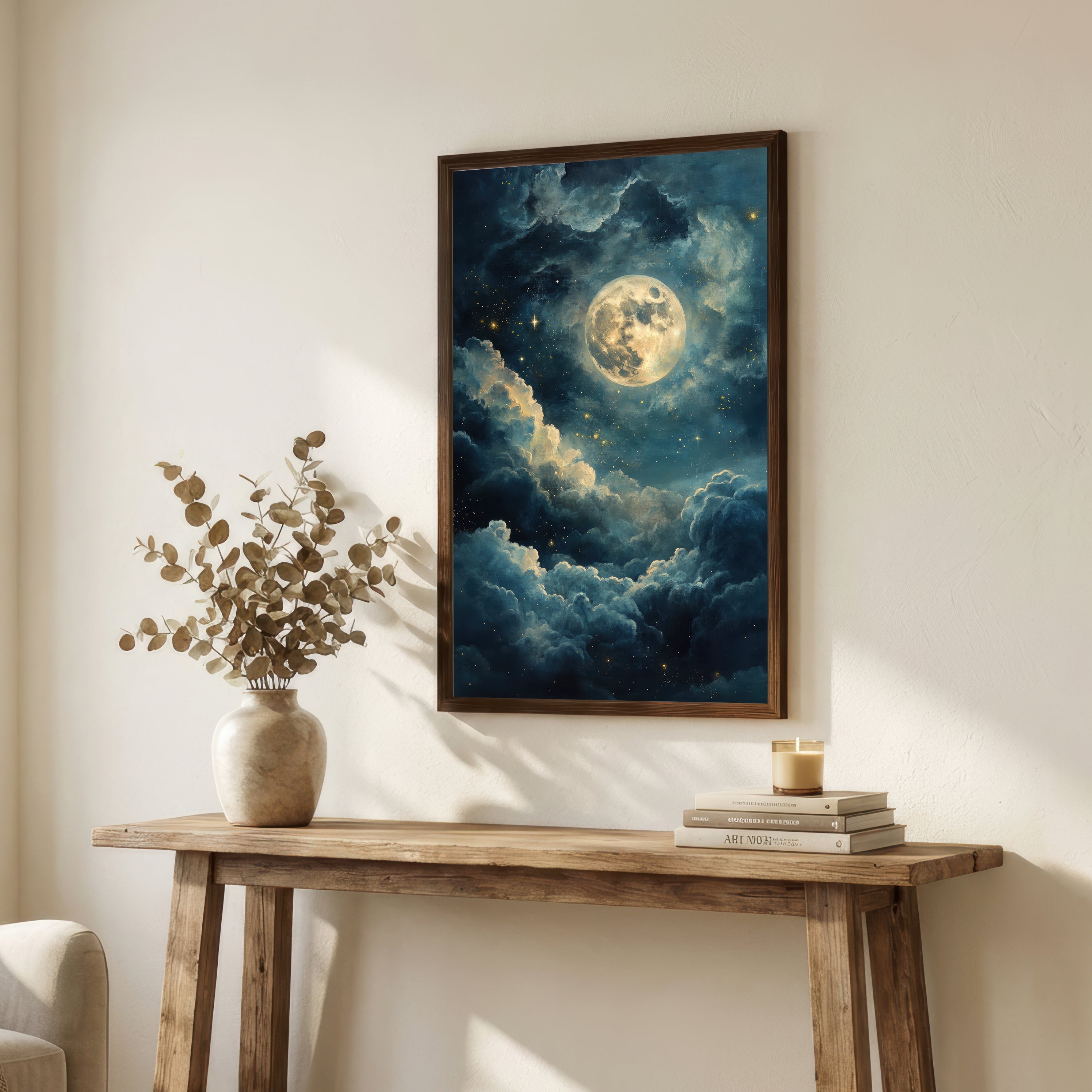 Moonlit Clouds Celestial Art Print