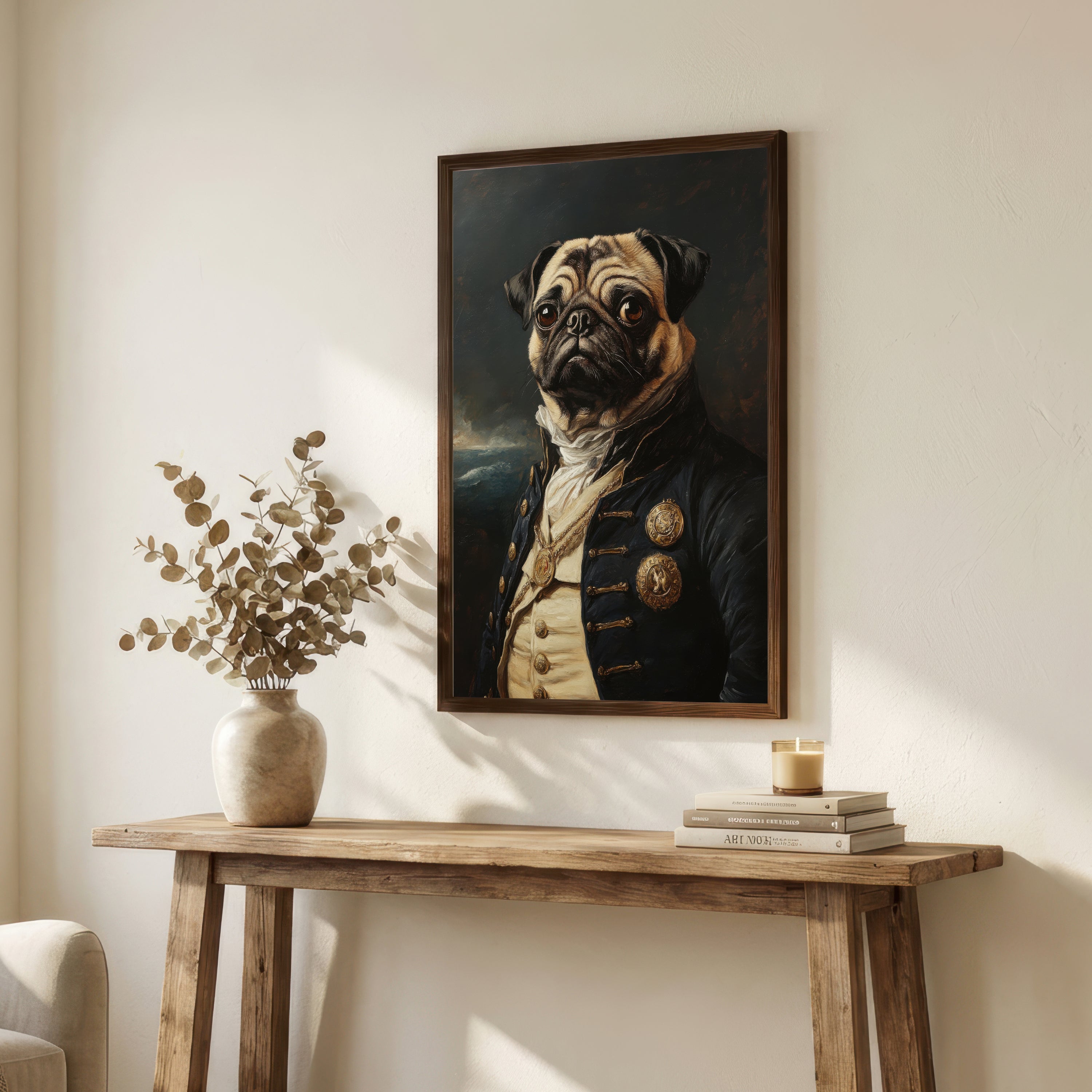 Aristocratic Pug Portrait Art Print
