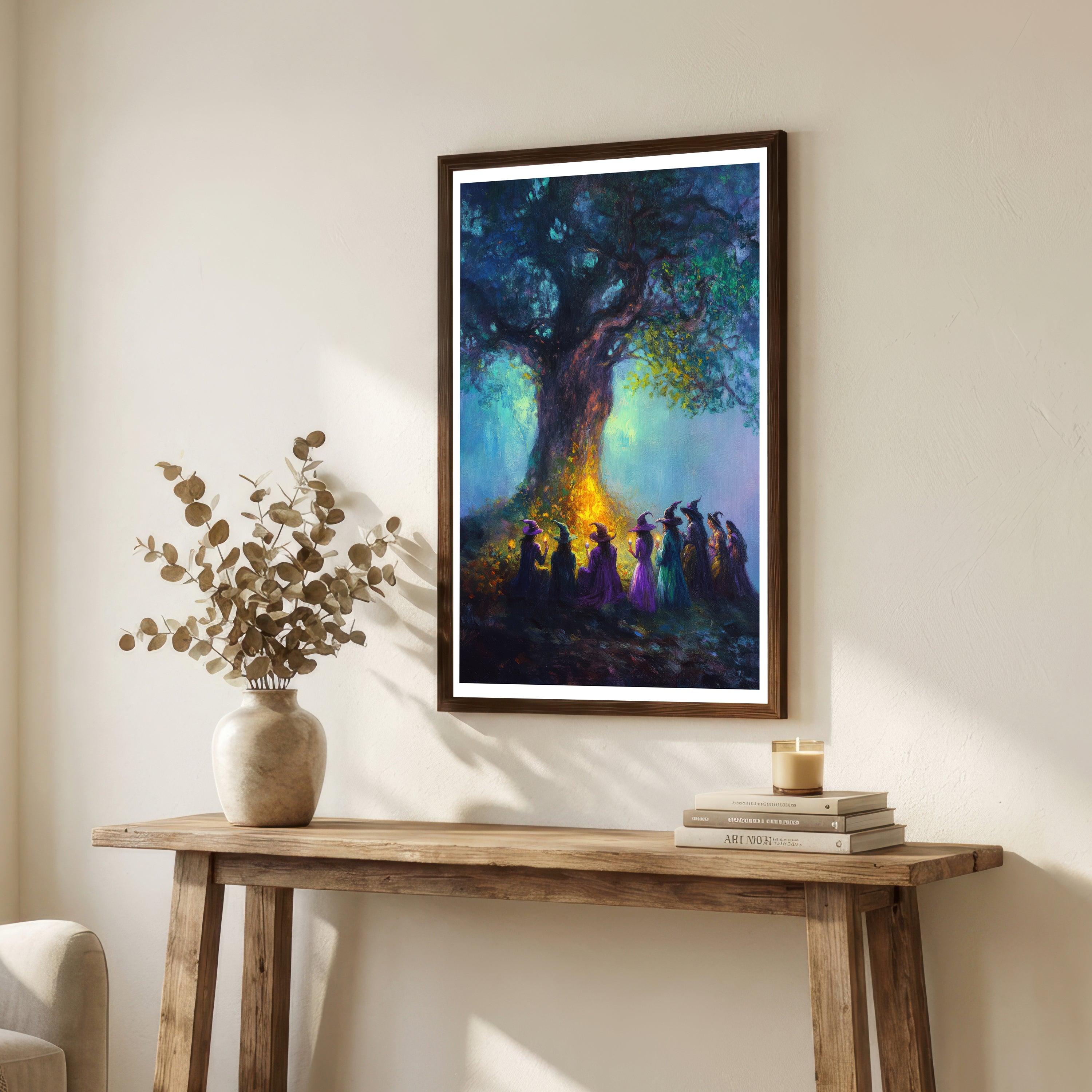 Witches Under the Ancient Tree Art Print