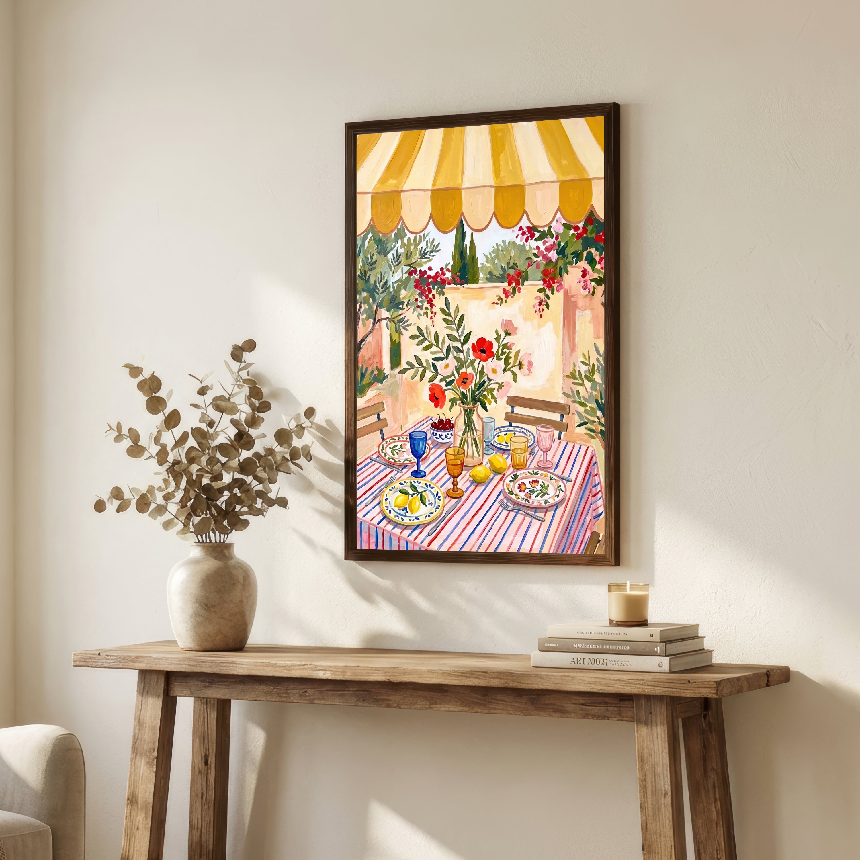 Mediterranean Garden Table Art Print