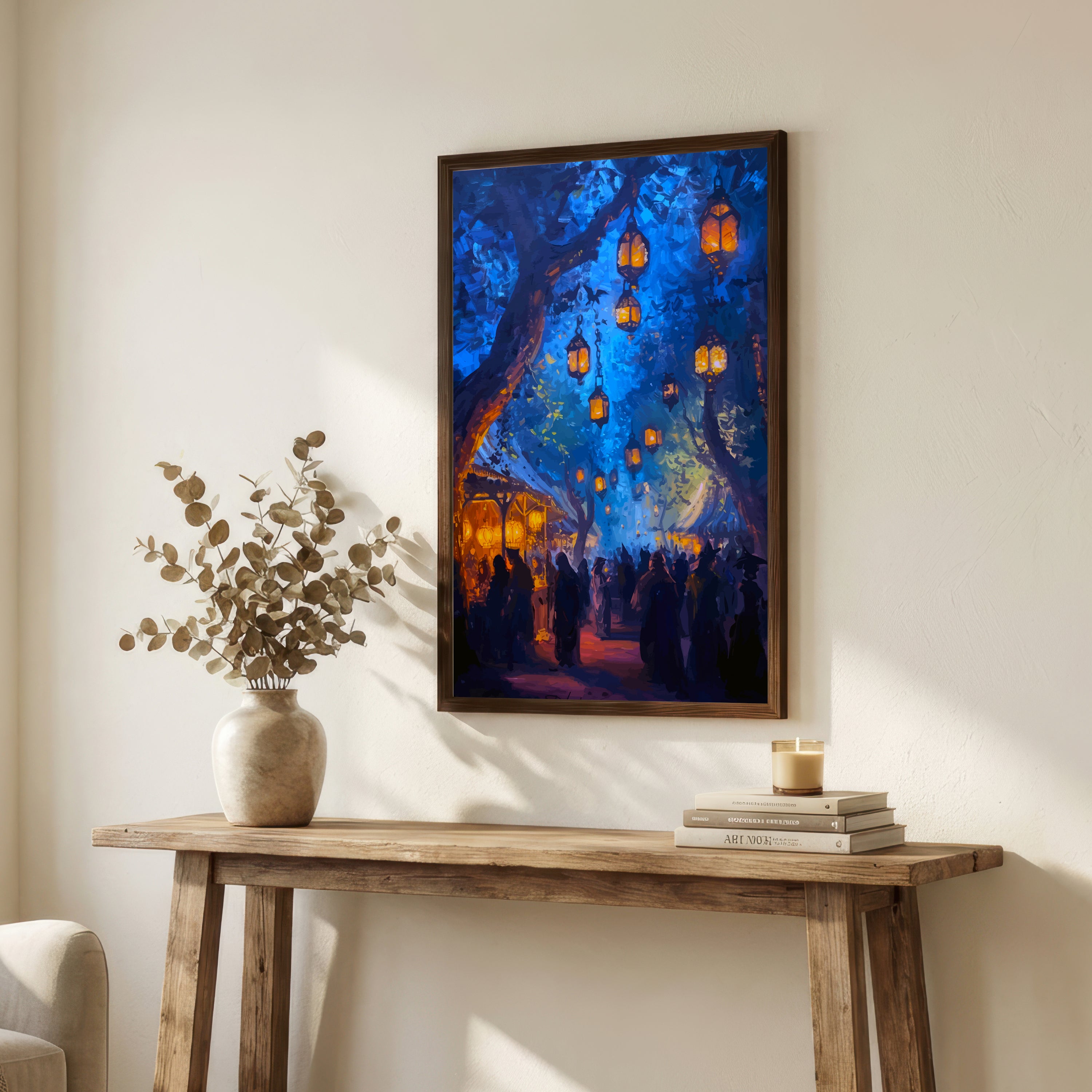 Enchanted Lantern Forest Art Print