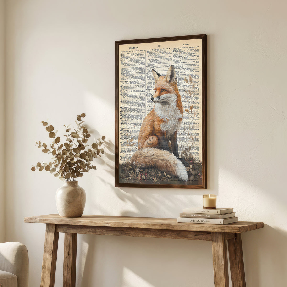 Vintage Fox Dictionary Art Print