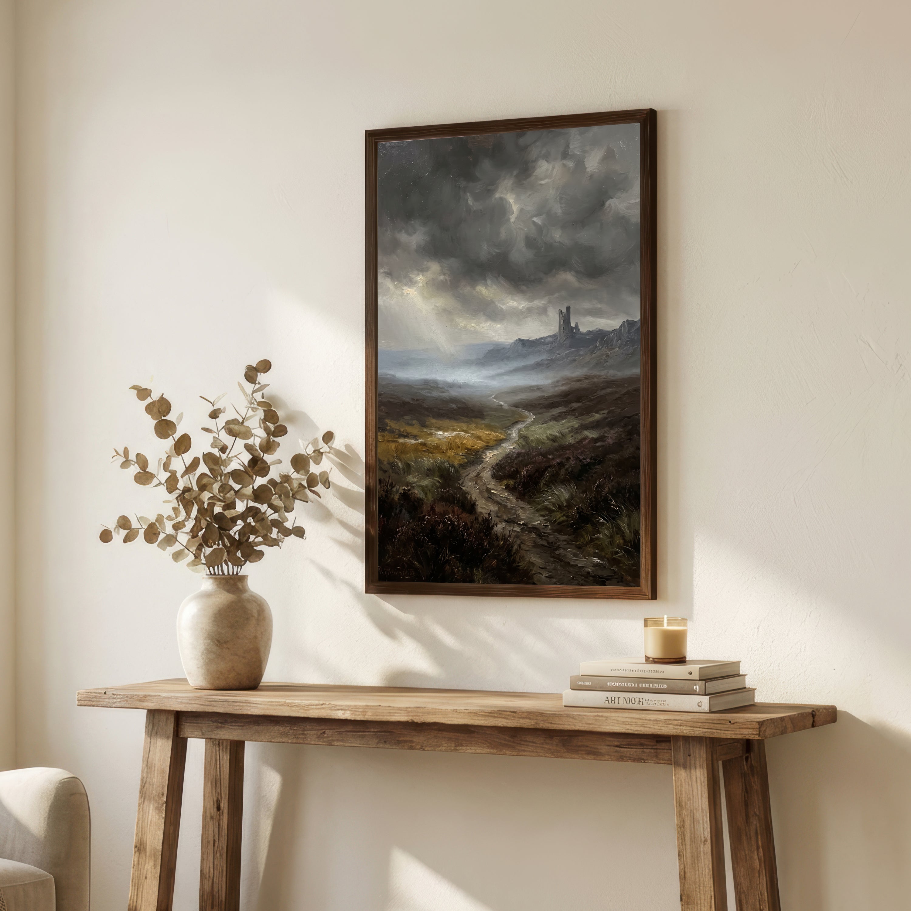 Stormy Moorland Ruins Art Print