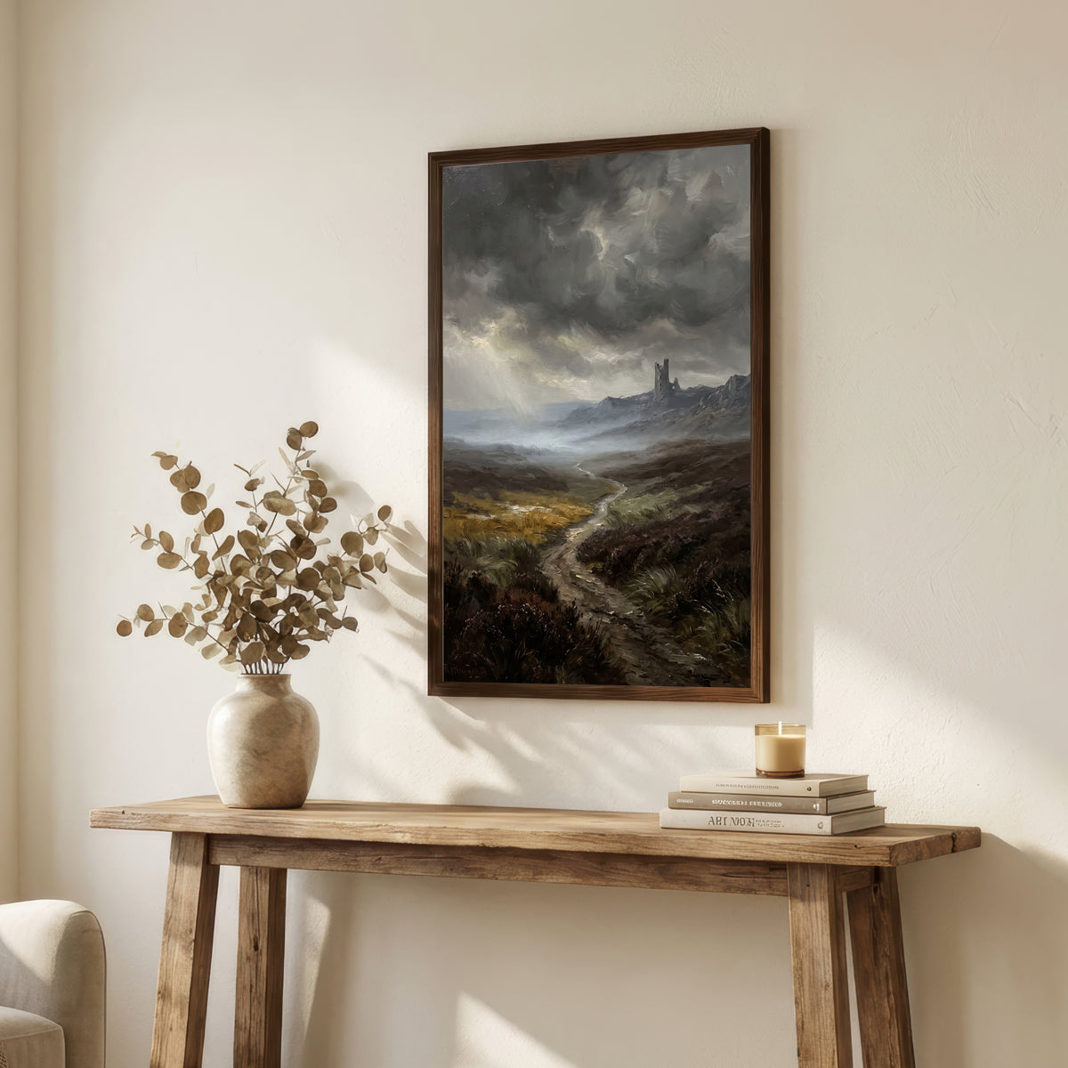 Stormy Moorland Ruins Art Print
