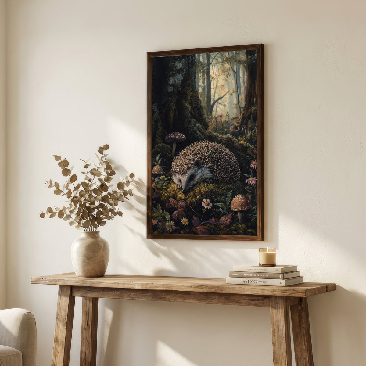 Hedgehog Woodland Art Print