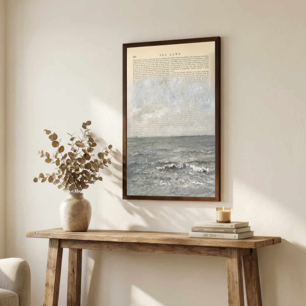 Vintage Text Seascape Art Print