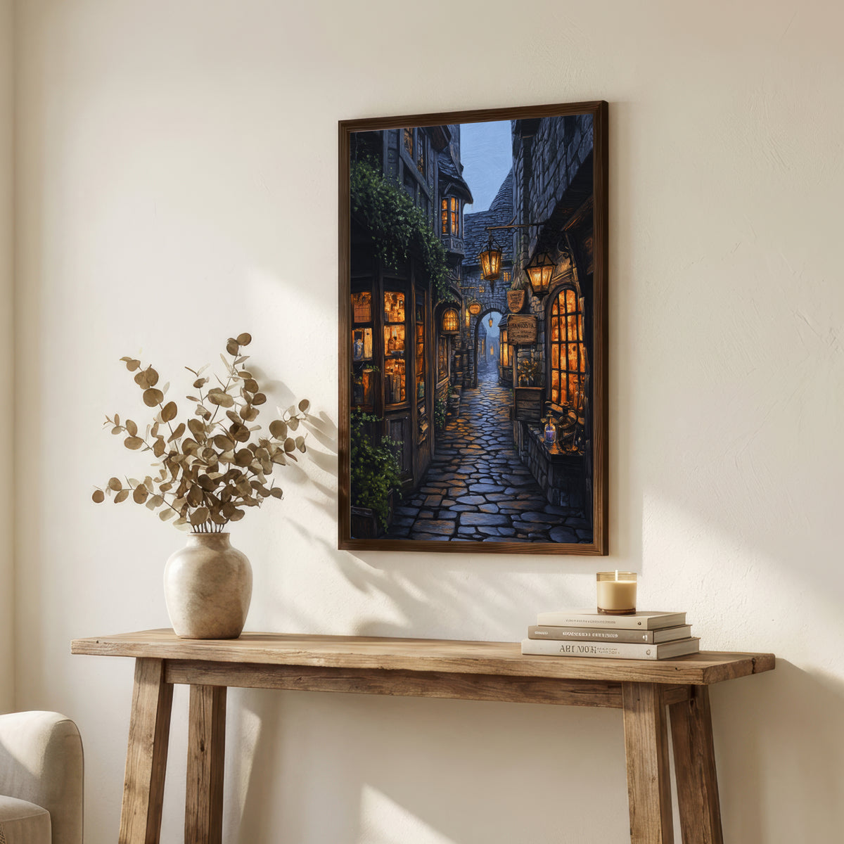 Lantern-Lit Medieval Alley Art Print