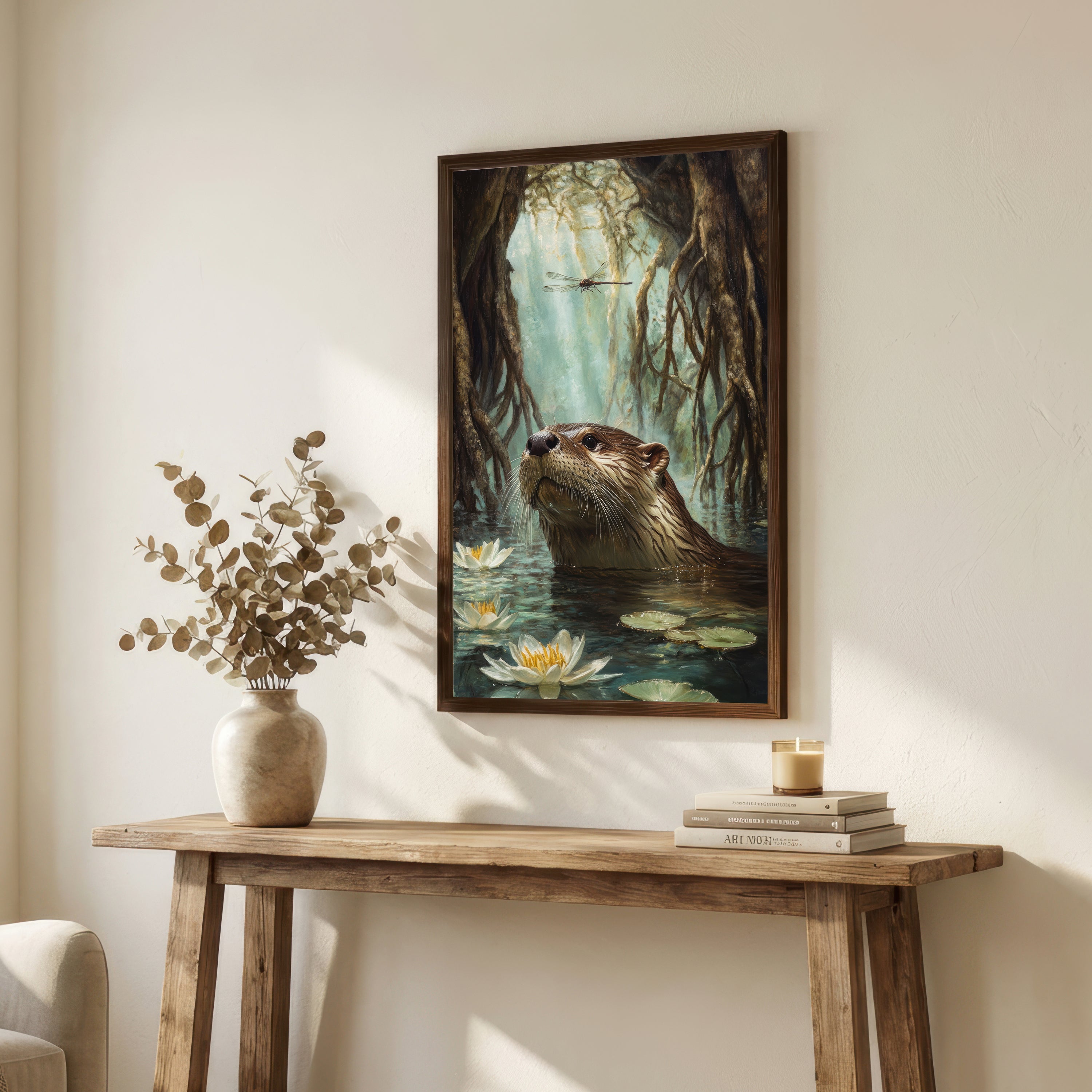 Woodland Otter Wildlife Art Print