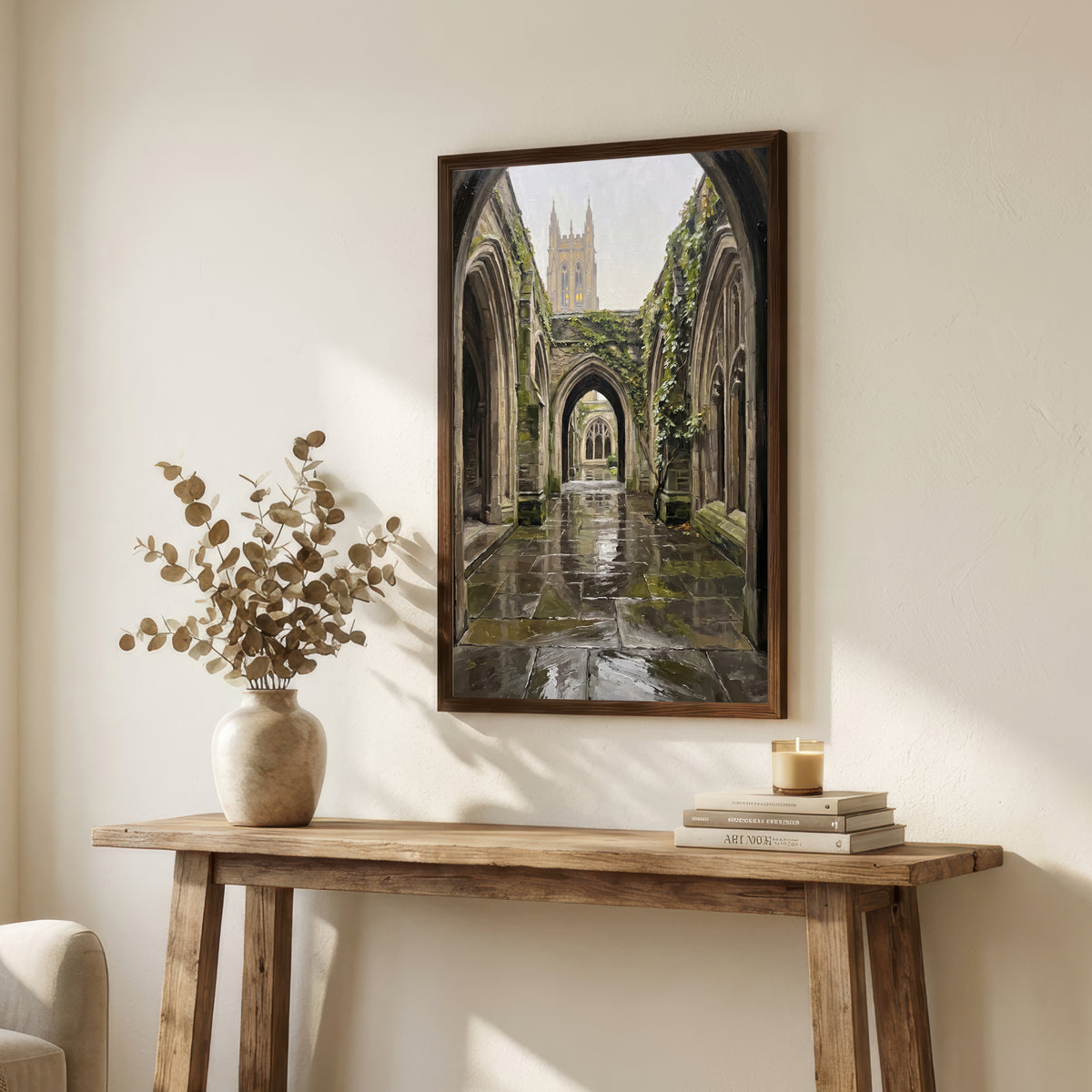 Gothic Cathedral Cloister Art Print