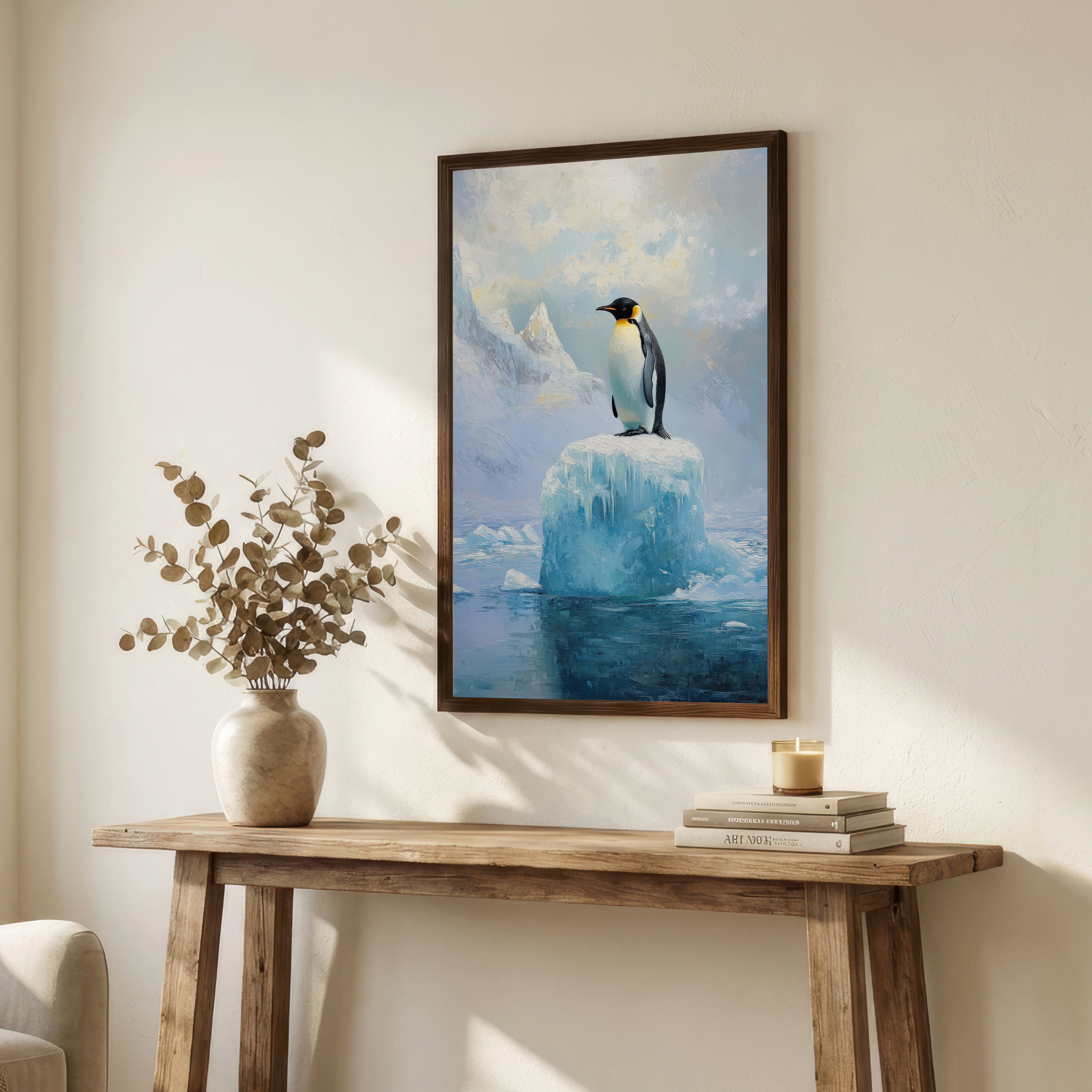 Emperor Penguin Iceberg Art Print