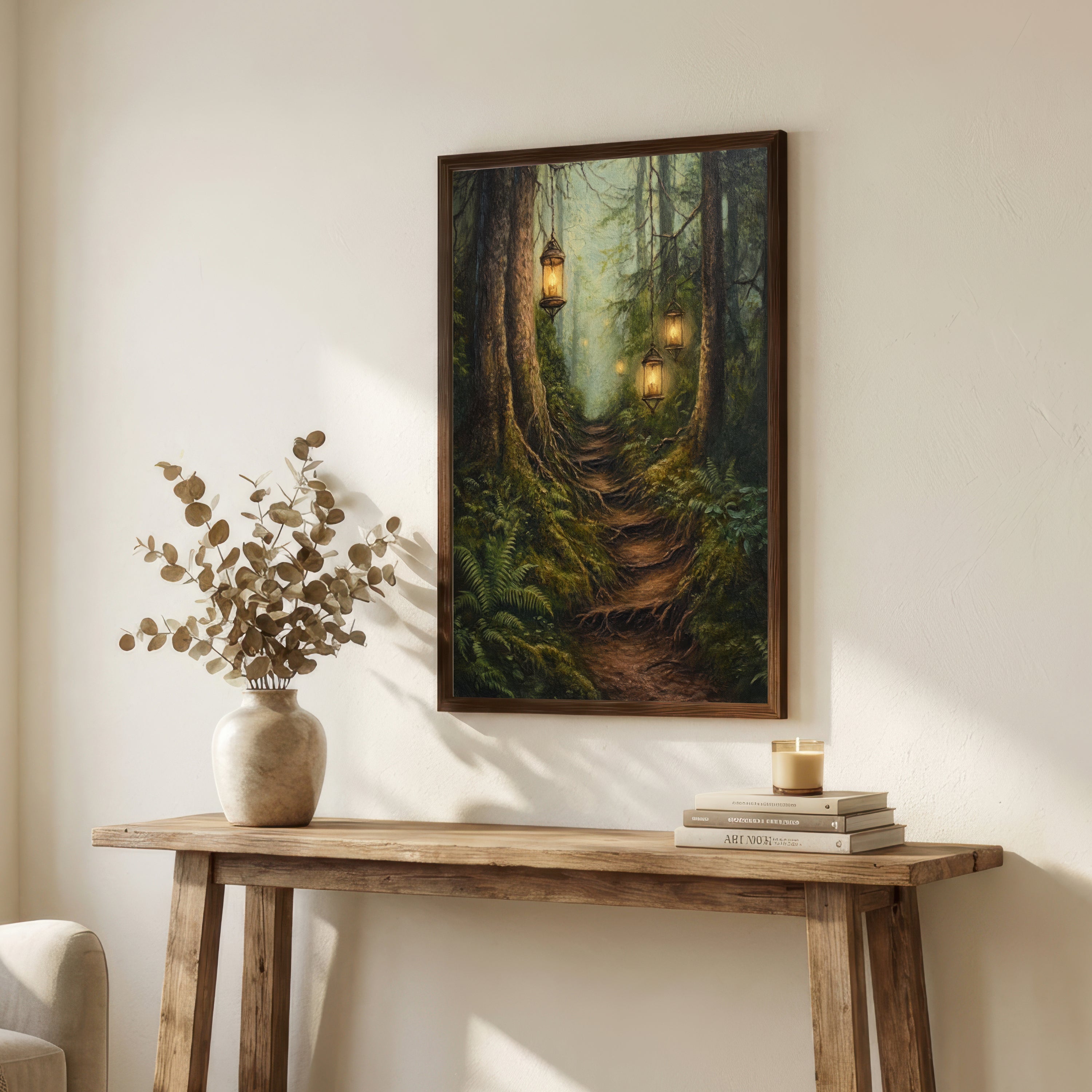 Enchanted Forest Lantern Art Print