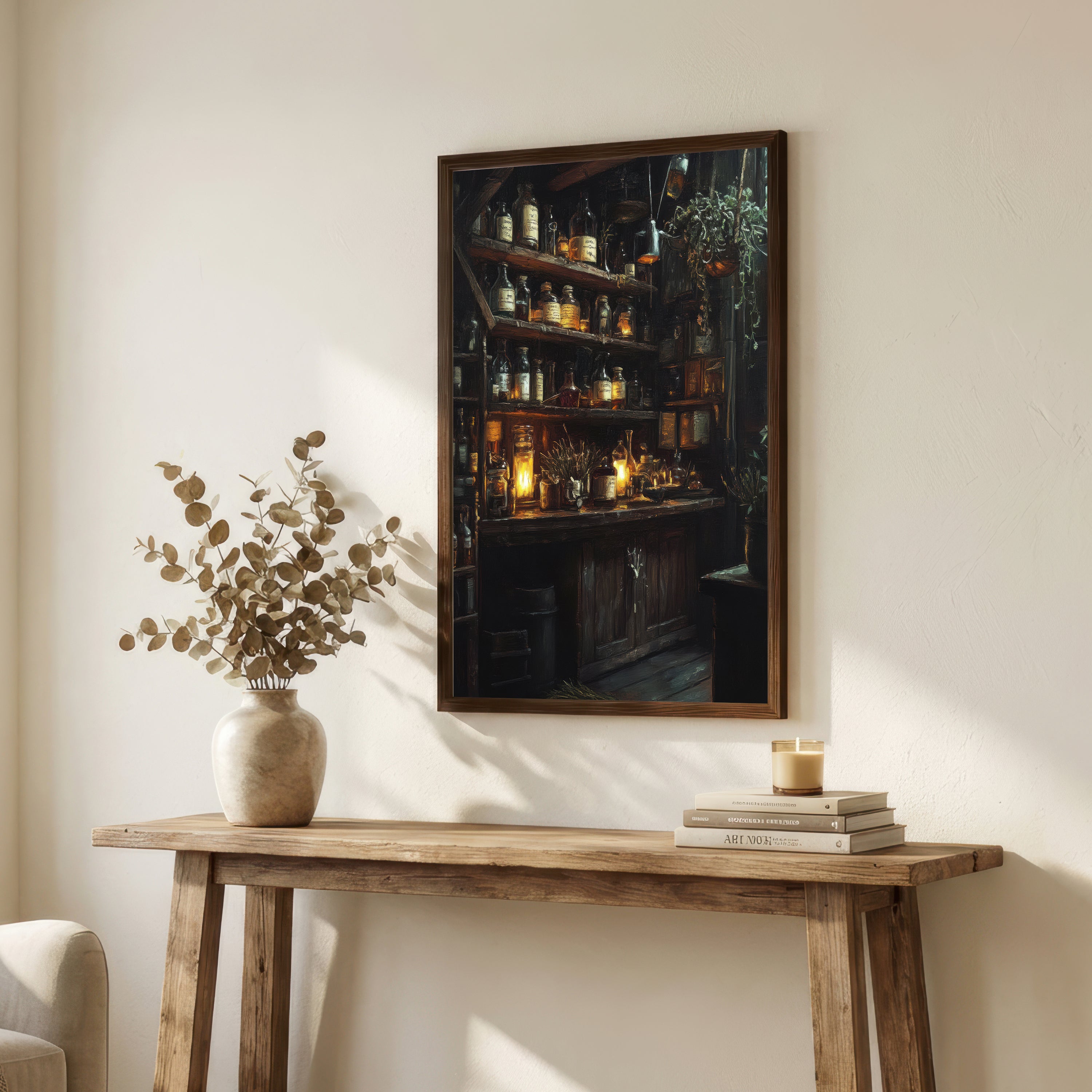 Gothic Apothecary Shelves Art Print