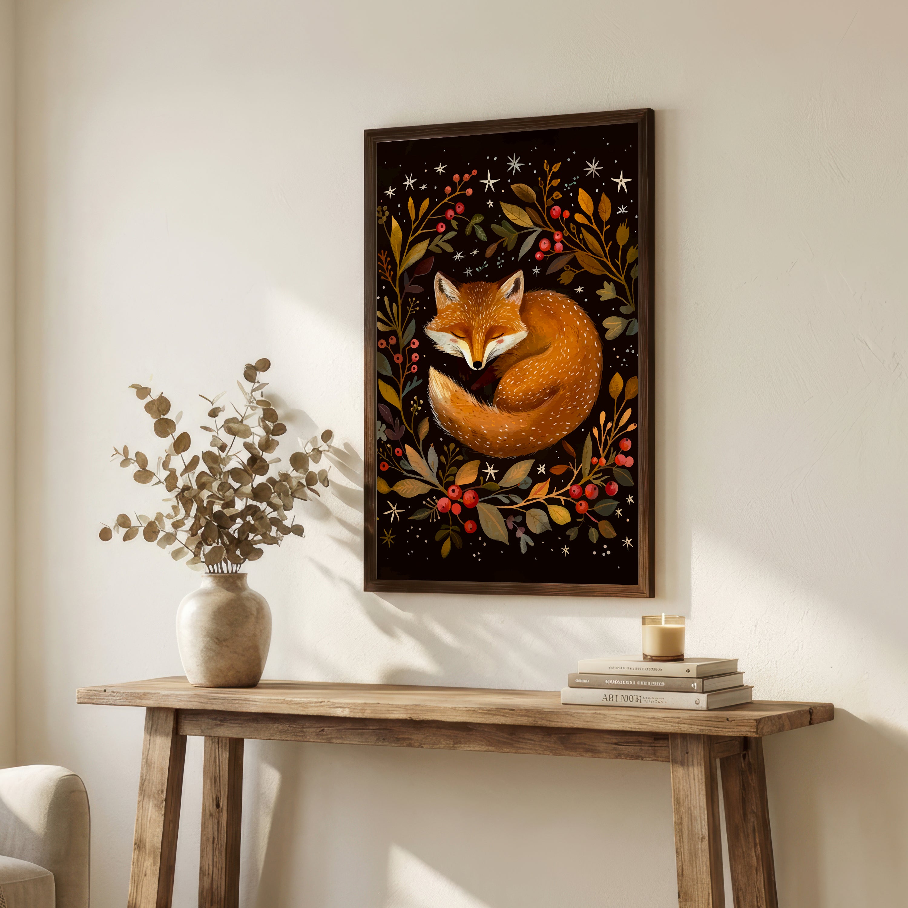 Sleeping Fox Woodland Art Print