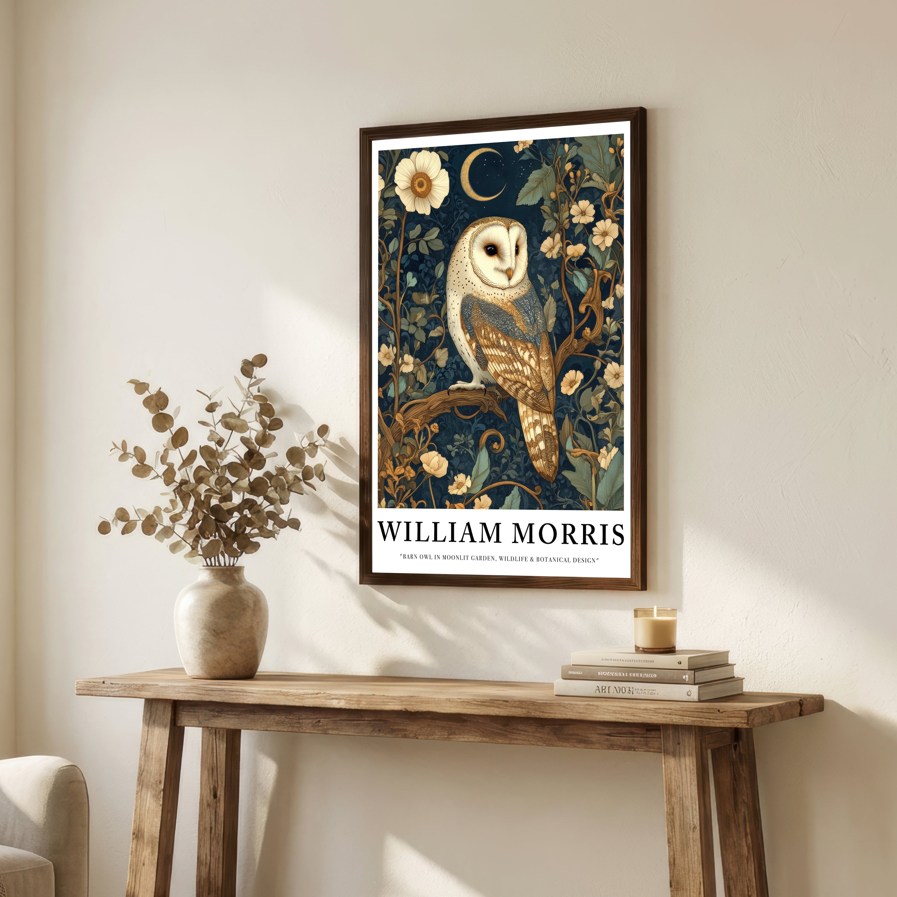William Morris Inspired Owl Art Print